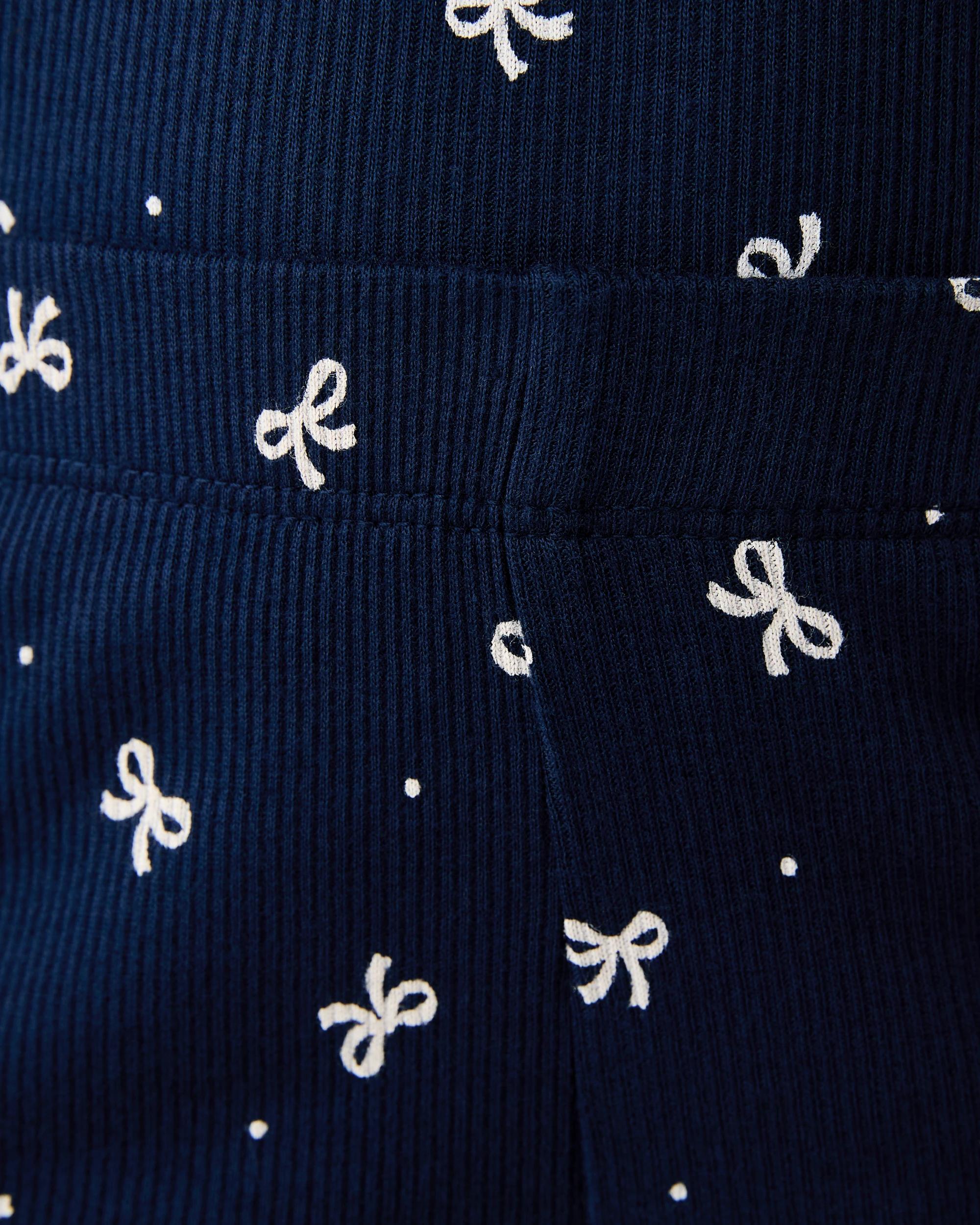 3 Rib Flare Leggings Nvy Bow, 3 of 4