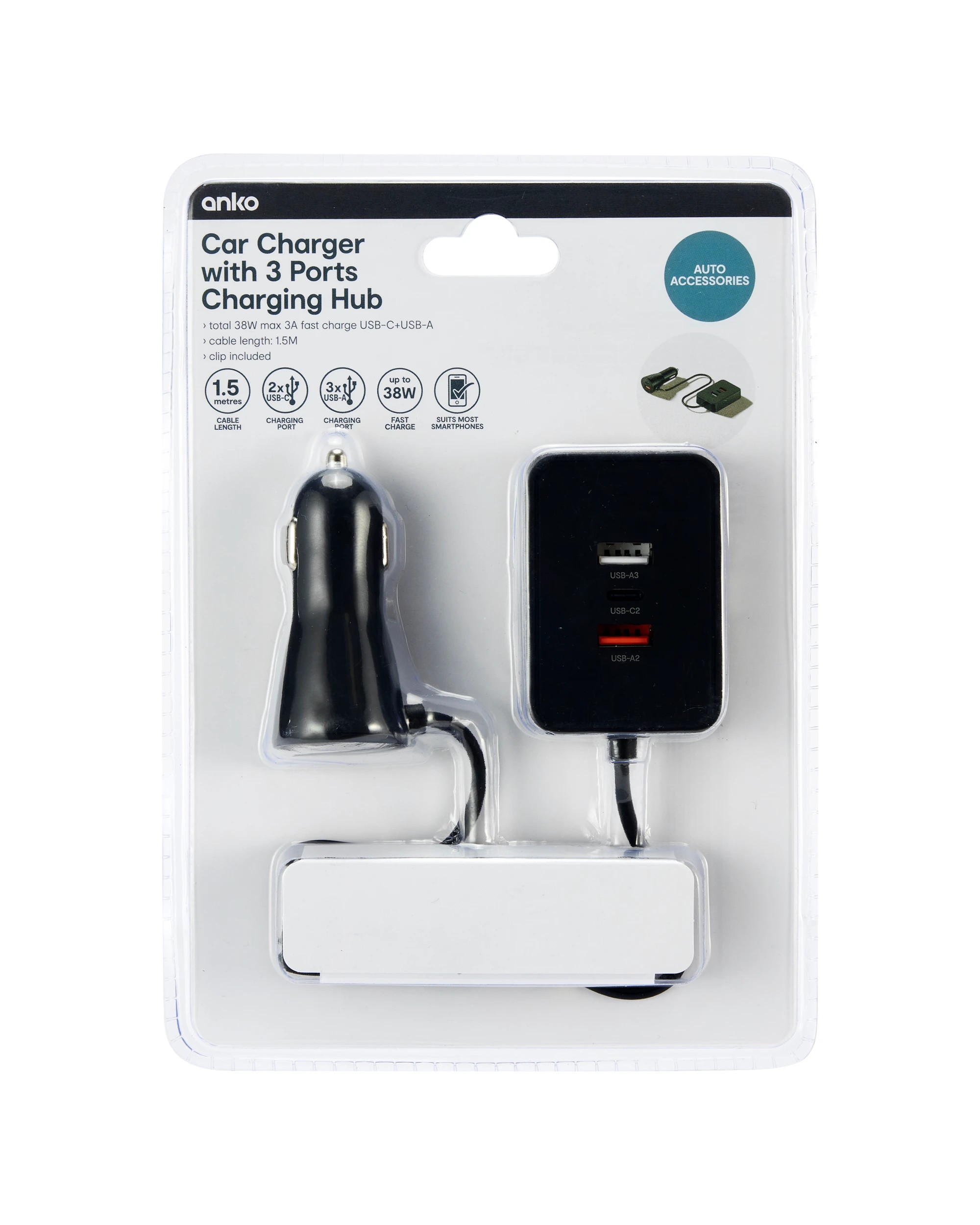 7 Car Charger with 3 Ports, 7 of 7