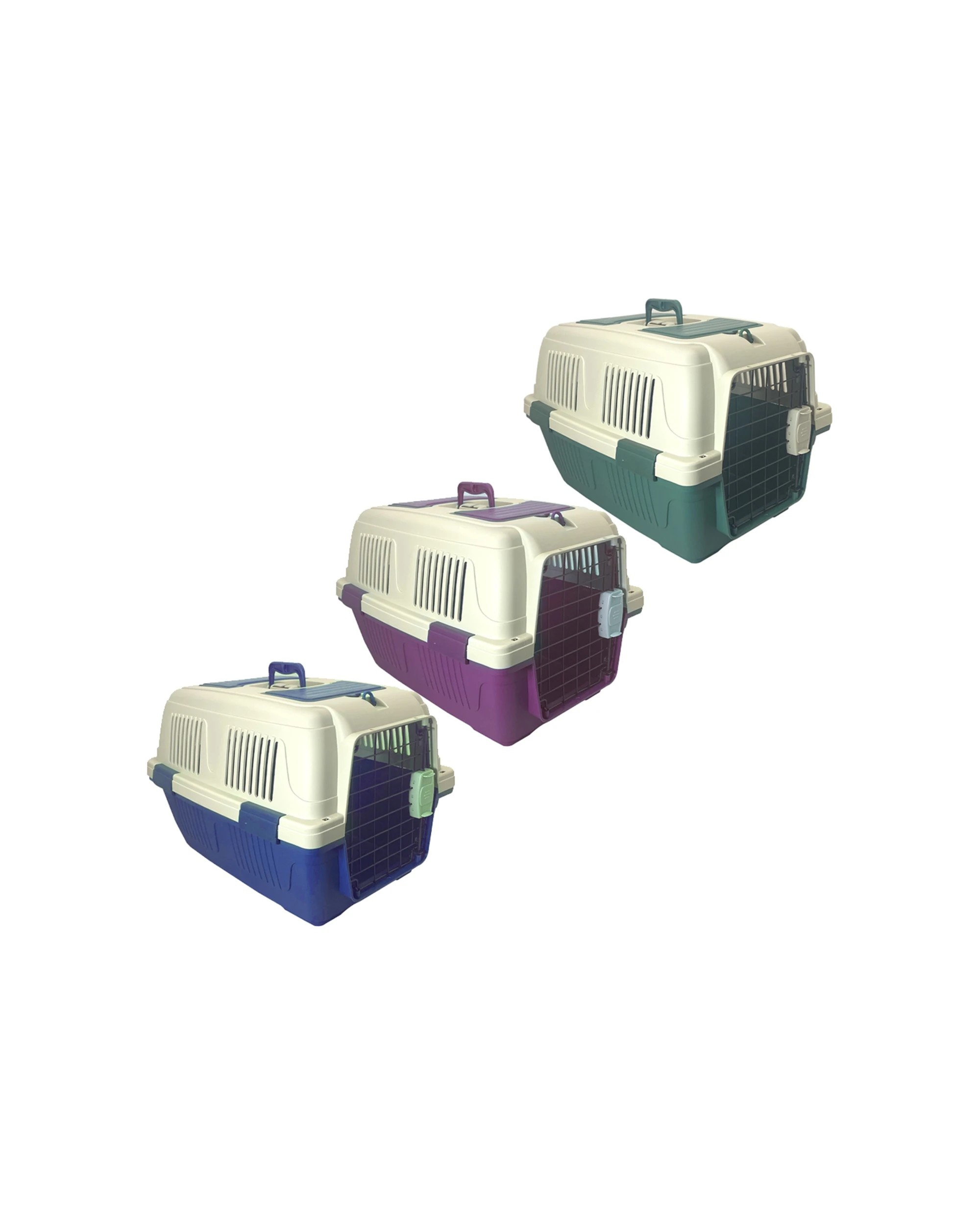 2 Showmaster Deluxe Plastic Pet Cat & Dog Transport Carrier Large - Assorted, 2 of 3