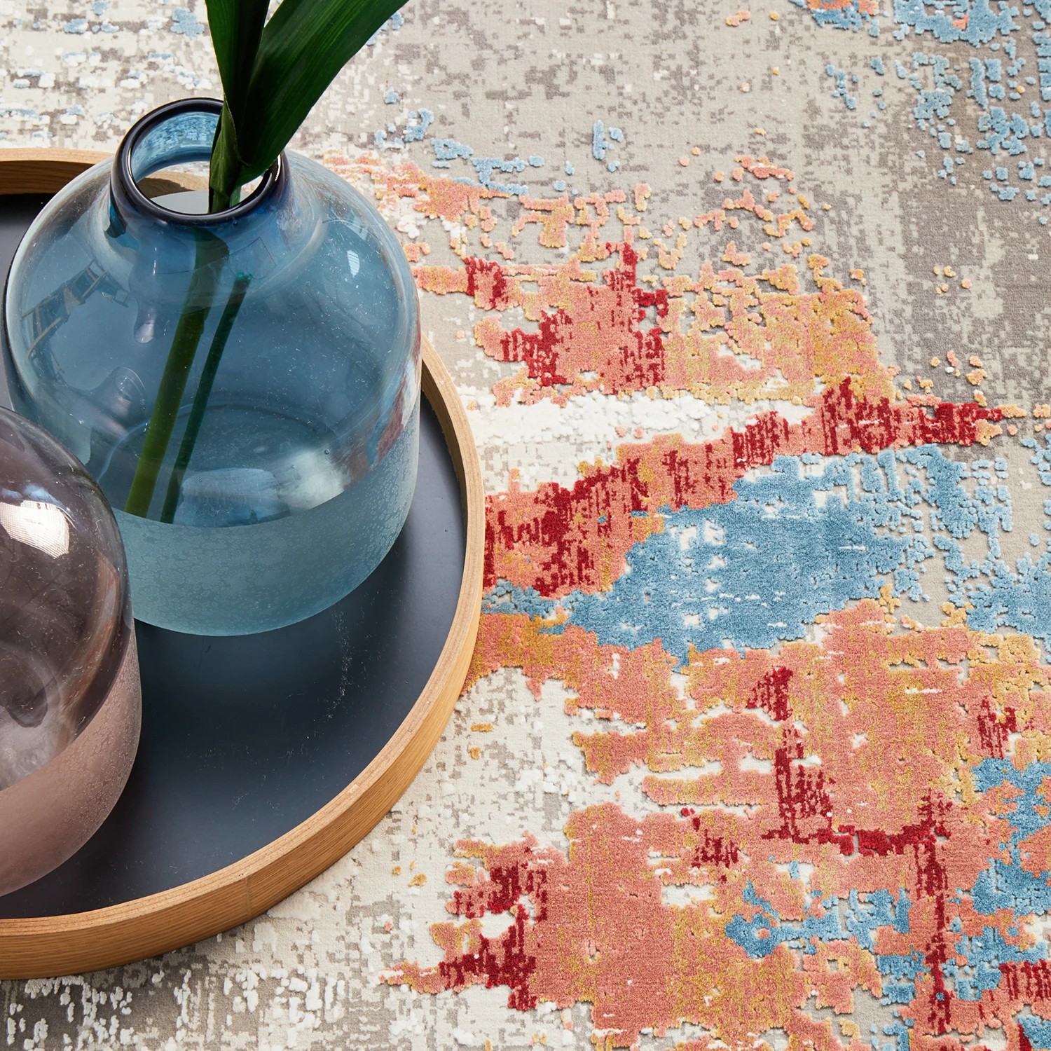 8 Common Ground Rugs Glimmers 107 290x200cm - Large Bamboo Silk Power Loomed Floor Rug - Multi, 8 of 9