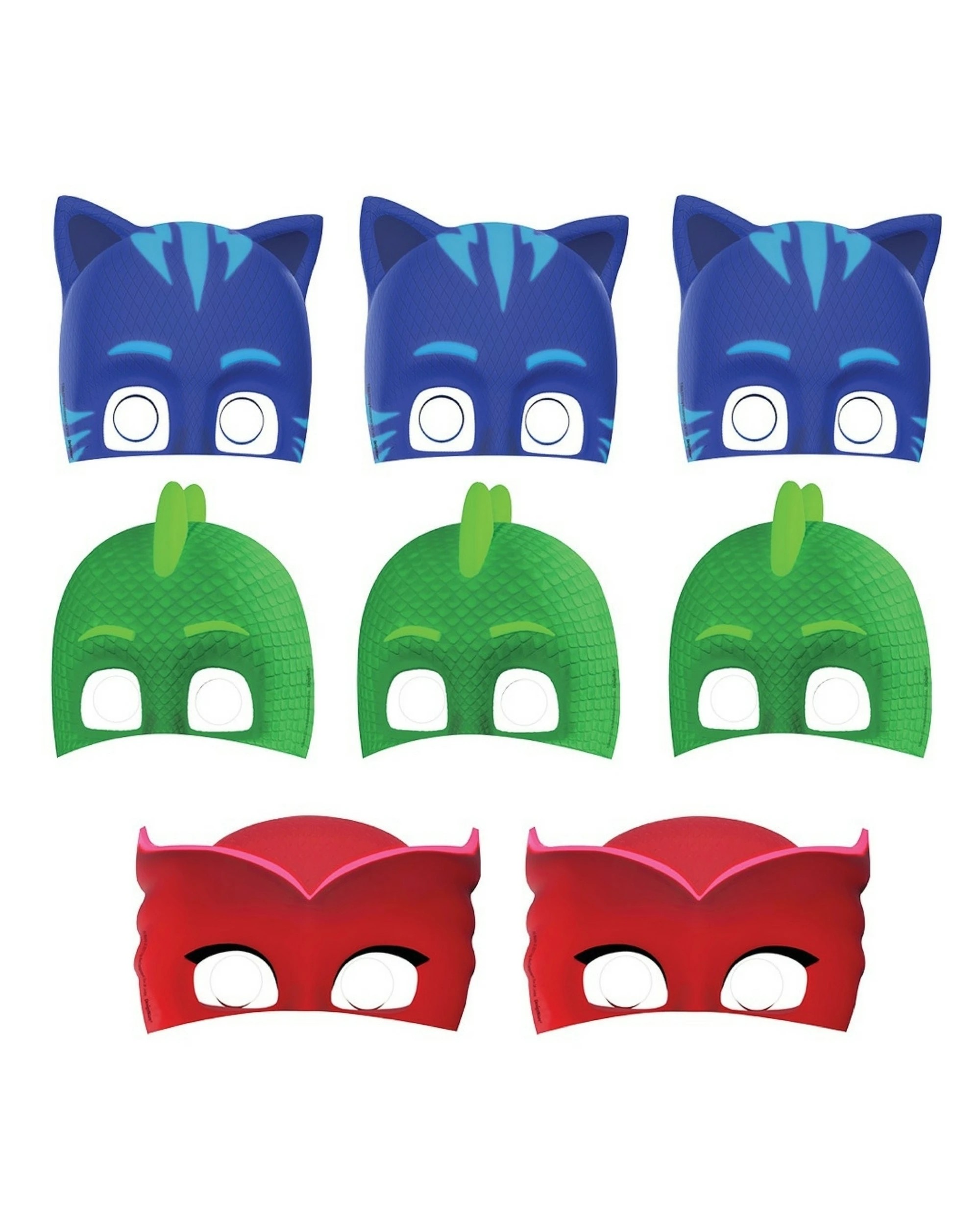 1 PJ Masks Party Masks Pack of 8 - Multi, 1 of 1
