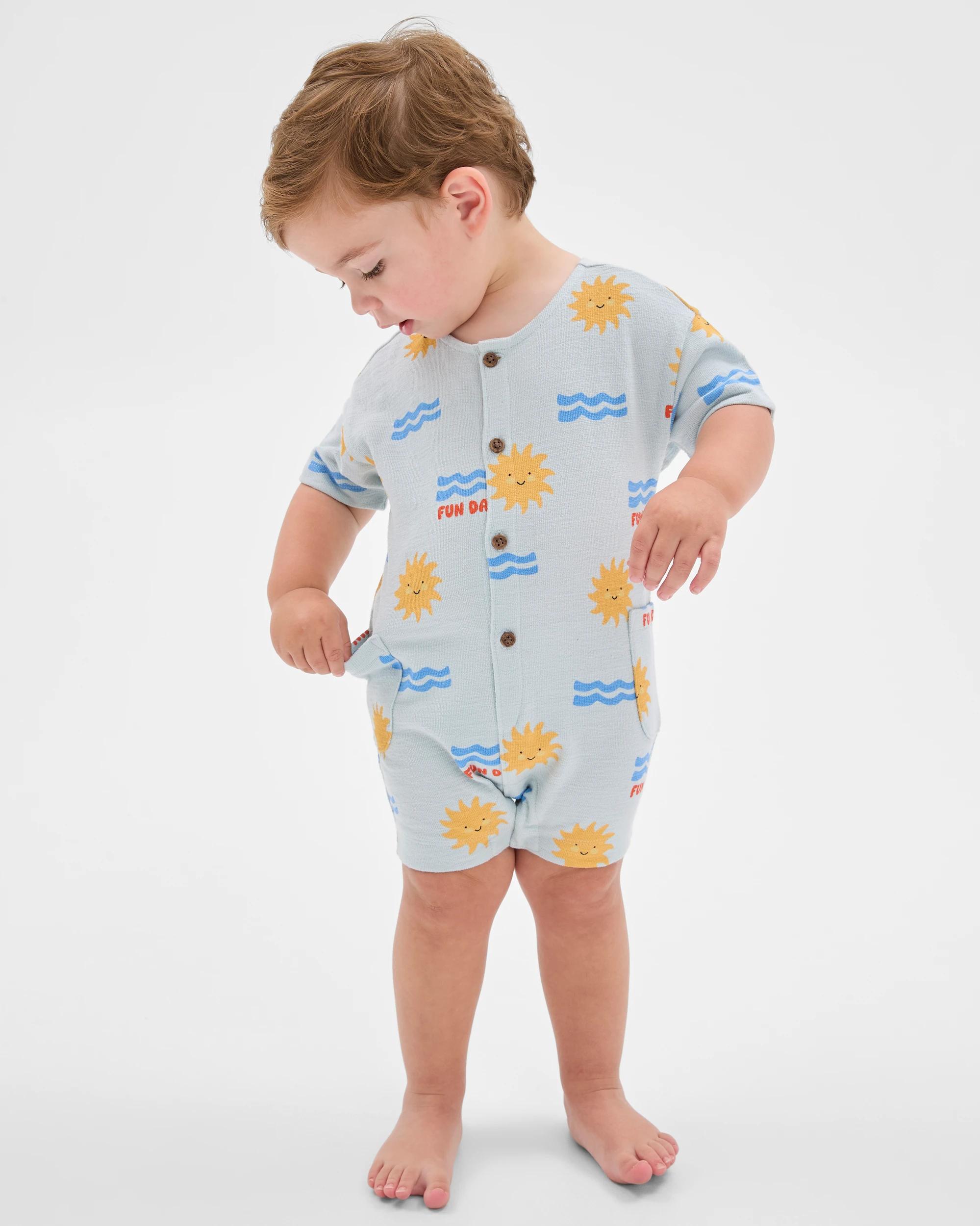 2 Target Baby Baby Organic Cotton Romper BLUE, 2 of 6