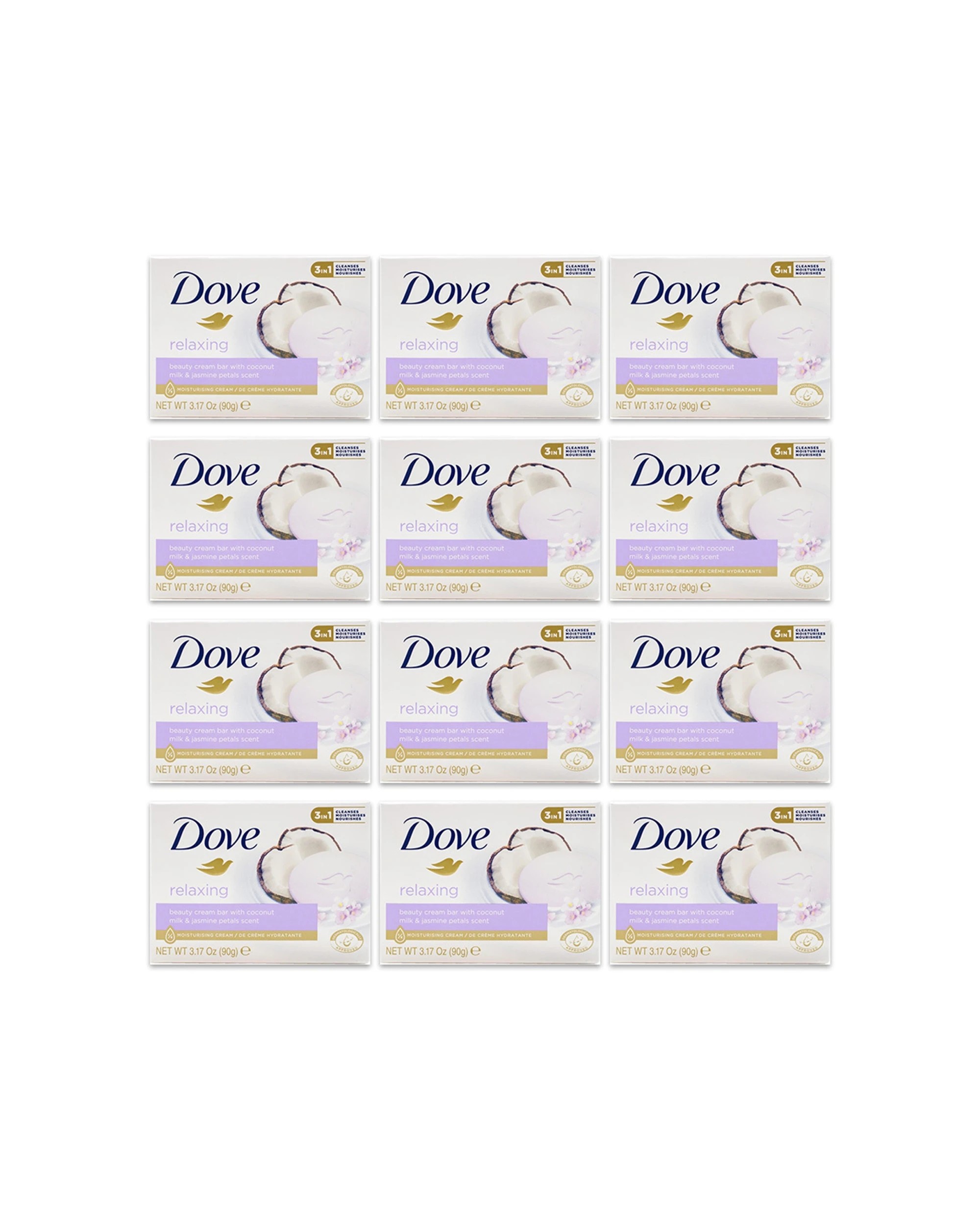 1 Dove 12pk Beauty Cream Bar Soap Coconut Milk Jasmine Petals Scent 90g - Multi, 1 of 3