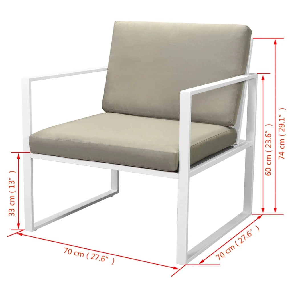 8 vidaXL Garden furniture set Seats Many - White, 8 of 8