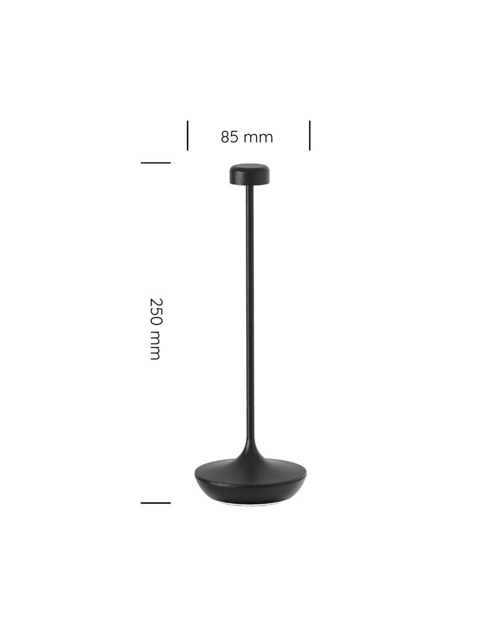 4 Lampa Deca Micro LED Dimmable Cordless Table Lamp Matte Black, 4 of 5