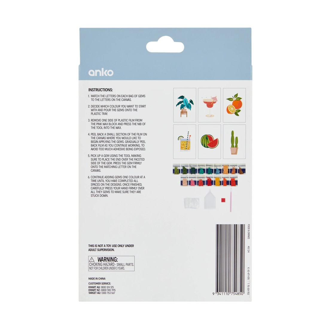 3 6 Piece Mini Sparkle Gem Art - Novelty Food, 3 of 3