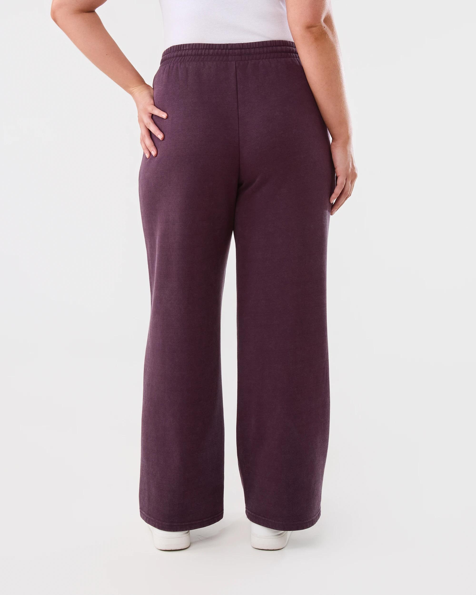 3 Wide Leg Washed Look Trackpants Drk Mulbry, 3 of 5