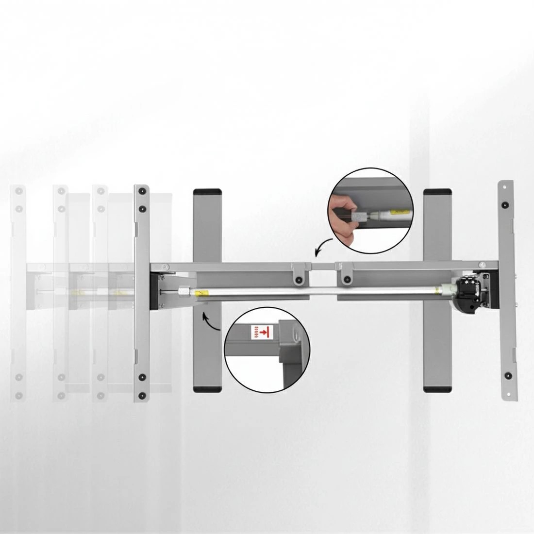 5 Artiss Standing Desk Frame Only Motorised - Grey, 5 of 6