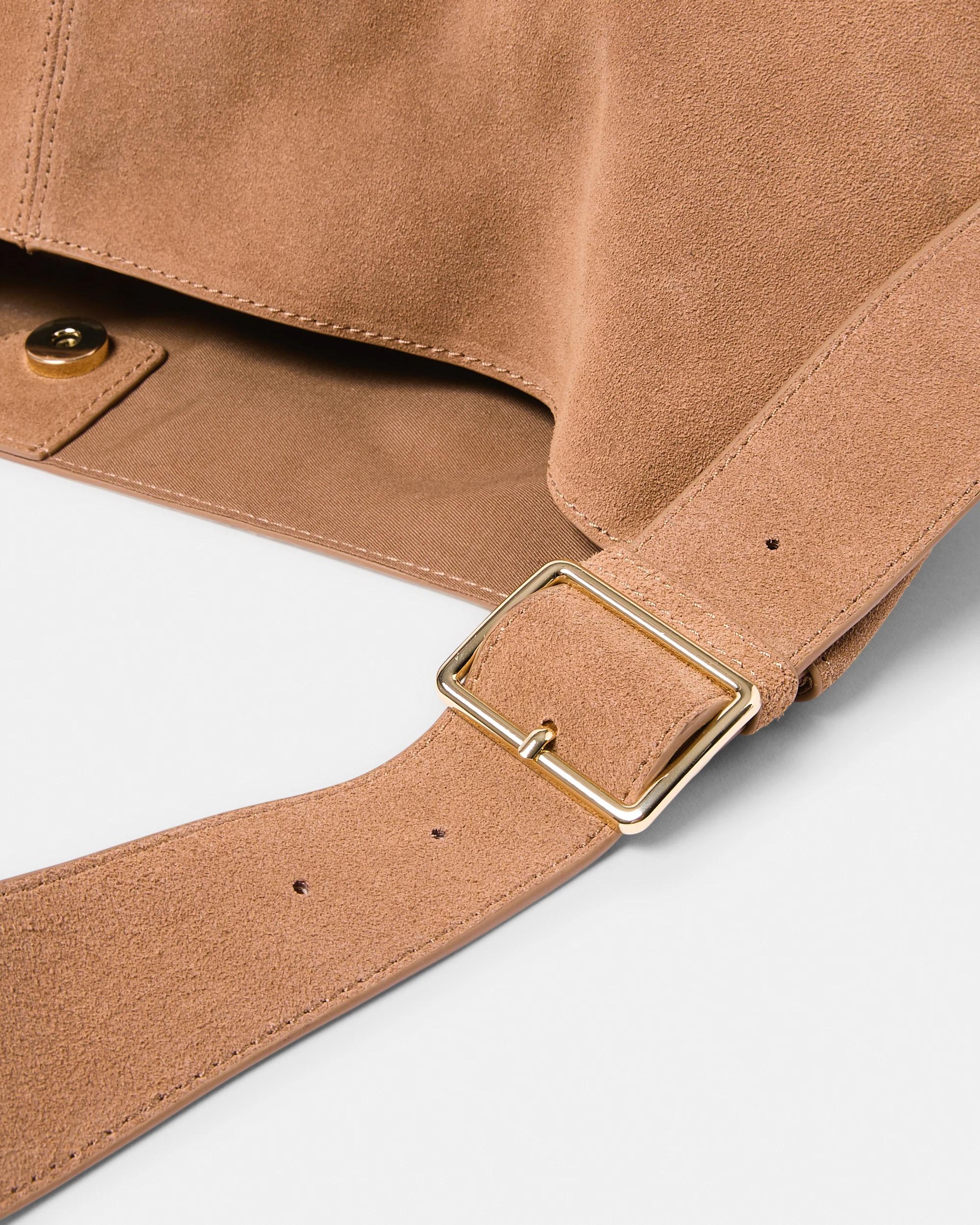 3 Leather Tote Bag Des Camel, 3 of 5