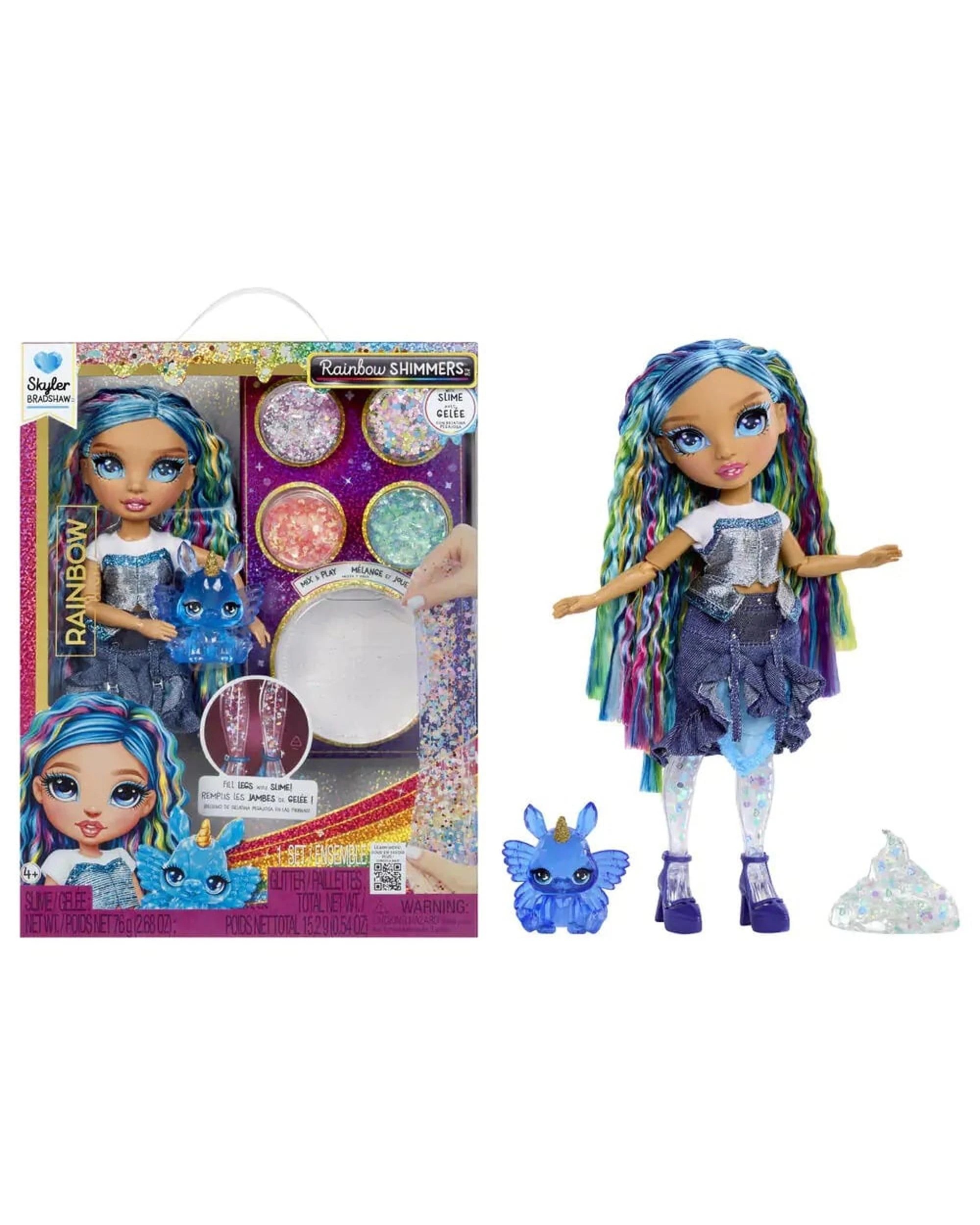 1 Rainbow High Rainbow Shimmers Skyler Bradshaw Fashion Doll with Slime - Blue, 1 of 7