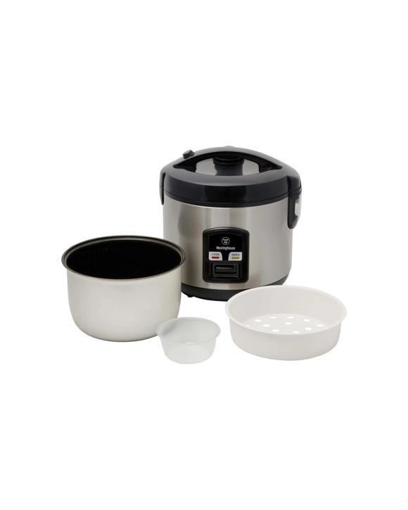 Westinghouse 10 Cup Rice Cooker Stainless Steel W/keep Warm Function & Steamer - Silver