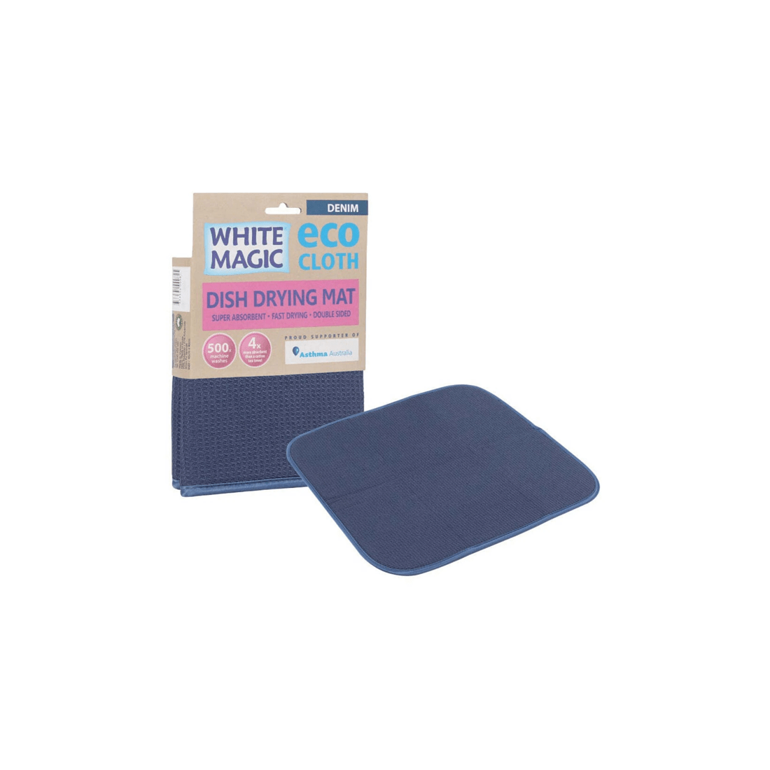 1 White Magic Dish Drying Mat 45 X 40 Cm Cushioned Absorbent Eco Cloth Benchtop
 - Blue, 1 of 3