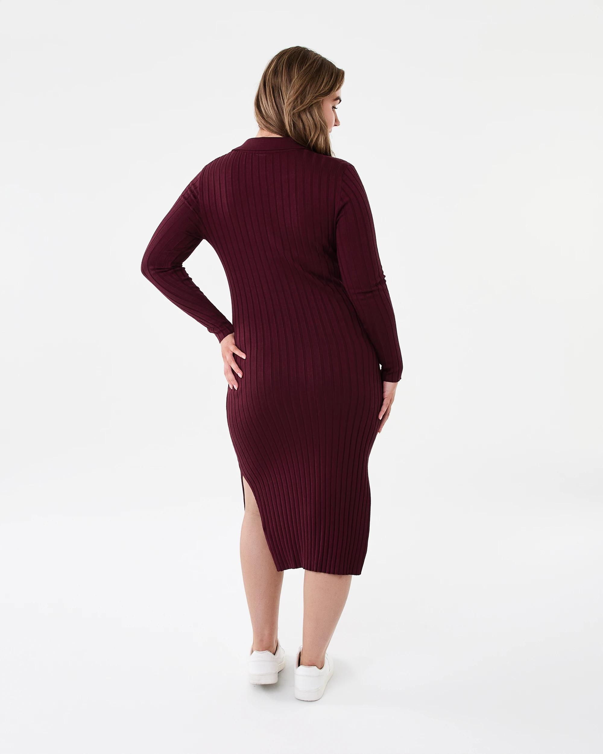 3 Maternity True Knit Dress Red Royale, 3 of 5
