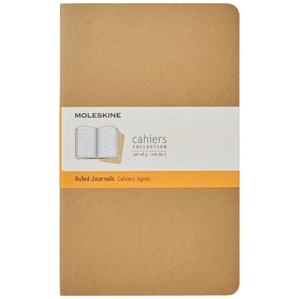 1 Moleskine Cahier Ruled Notebooks Large Kraft 3 Pack, 1 of 5
