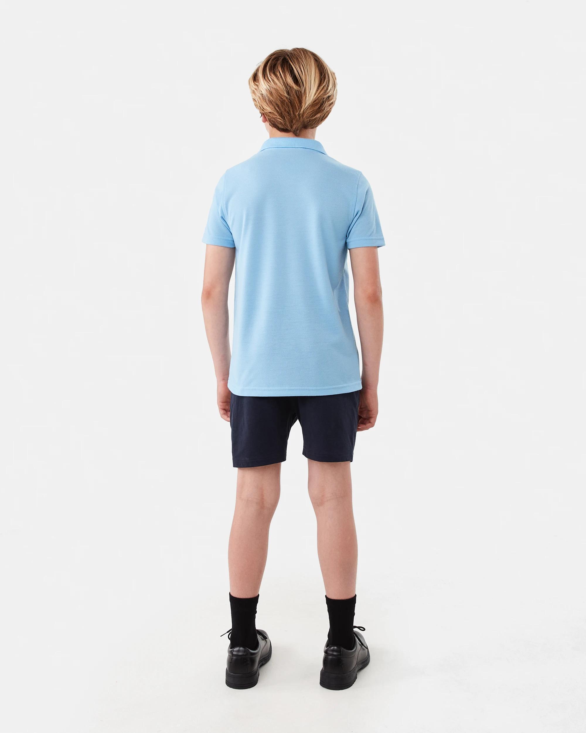 7 School Polo T-shirt Mid Blue, 7 of 7