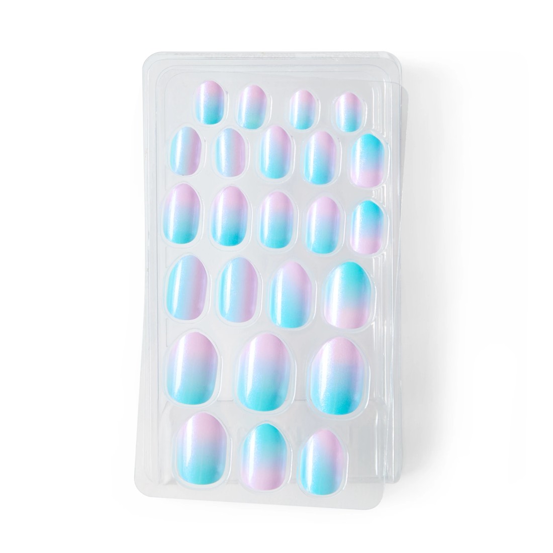 4 OXX Junior 24 Pack Kids Pre-Glued Stick-On Nails - Blue and Lilac Glazed Ombre, 4 of 4