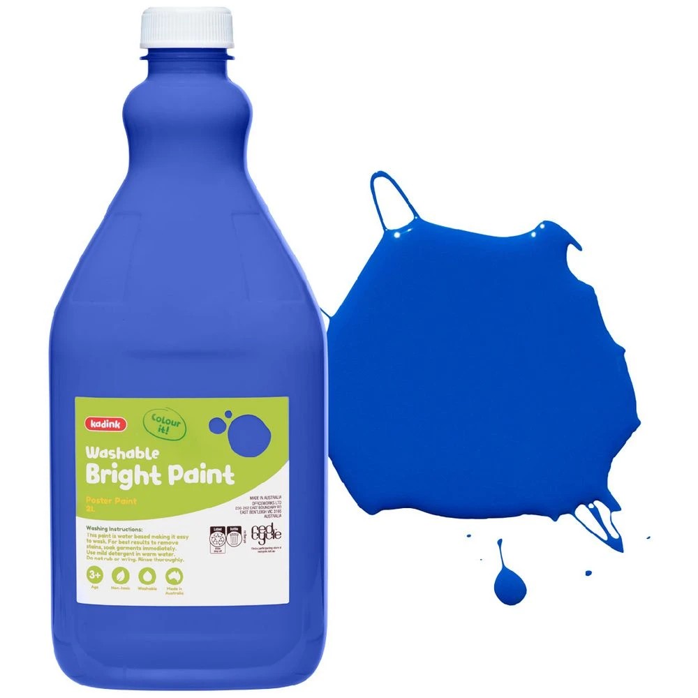 1 Kadink Washable Bright Poster Paint 2L Blue, 1 of 2
