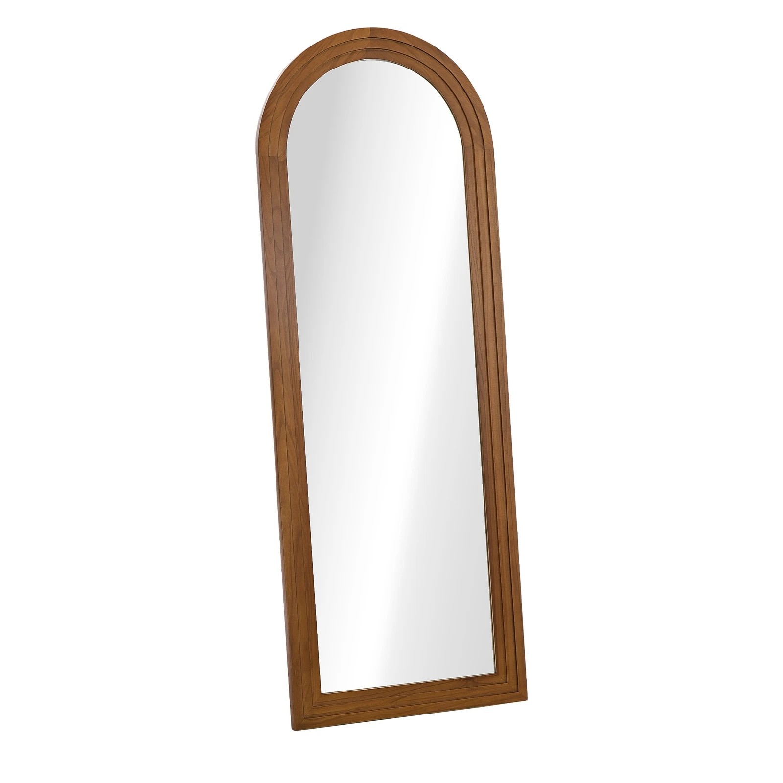 8 Oikiture Full Length Arch Mirror 165x60cm Wood Wall Mounted Home Decor - Brown, 8 of 10