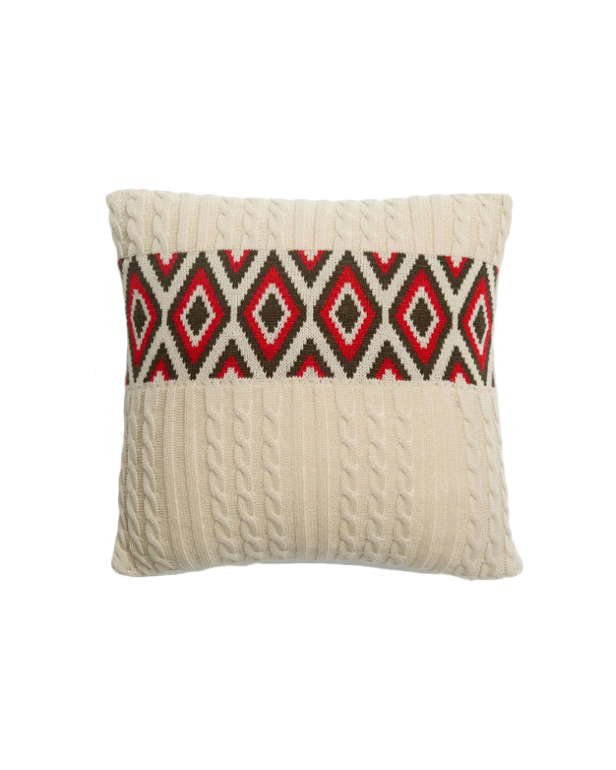 1 Cotton More Soft Acrylic Knitted Square Cushion Pillow Cover B - Beige, 1 of 4