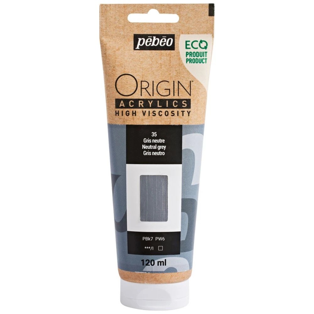 2 Pebeo Origin Acrylic Paint 120mL Neutral Grey, 2 of 3