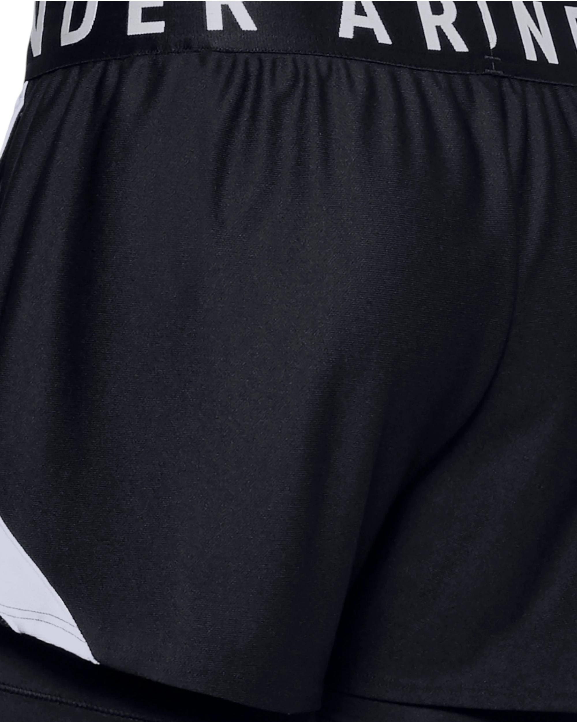 6 Under Armour Womens Play Up 2-in-1 Black/ White Shorts BLACK, 6 of 6