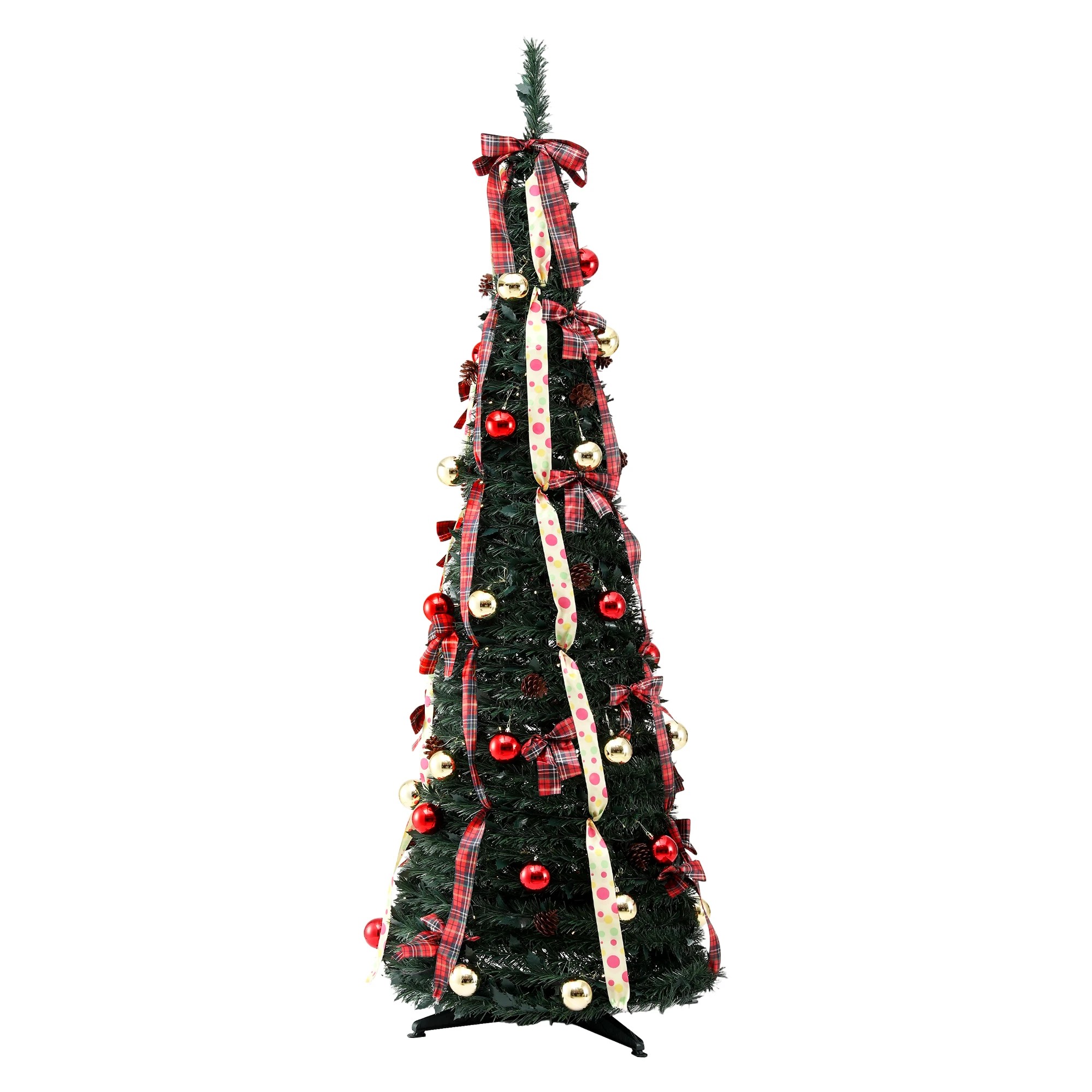 9 Jingle Jollys Pop Up Christmas Tree Pre Decorated Artificial Christmas Tree 197cm - Multi, 9 of 9