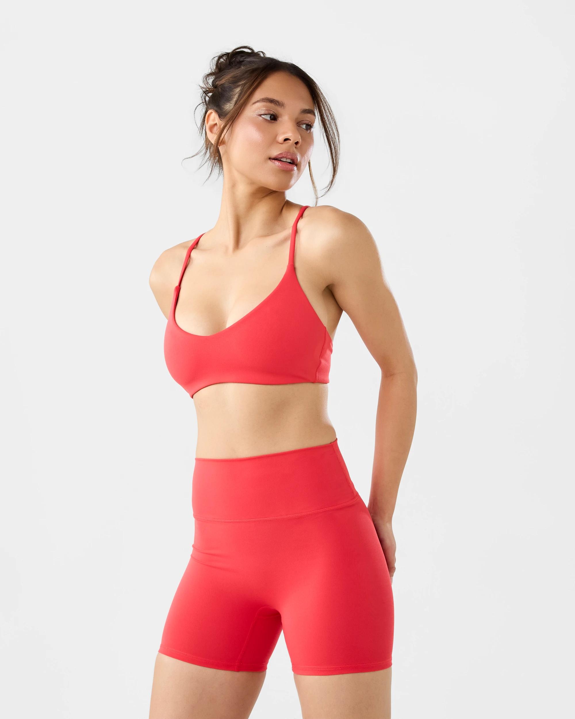 8 Active Womens Cloudform Light Macro Crop Top Tomato, 8 of 8
