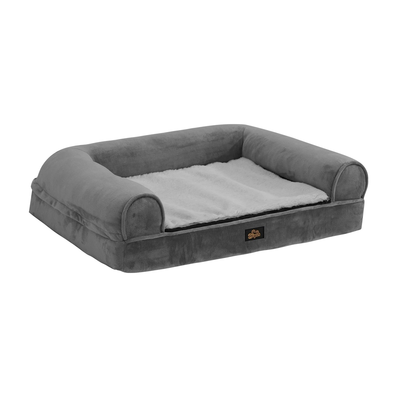 1 Alopet Dog Calming Bed Pet Orthopedic Memory Foam Sofa Washable Cushion X Large
 - Grey, 1 of 8
