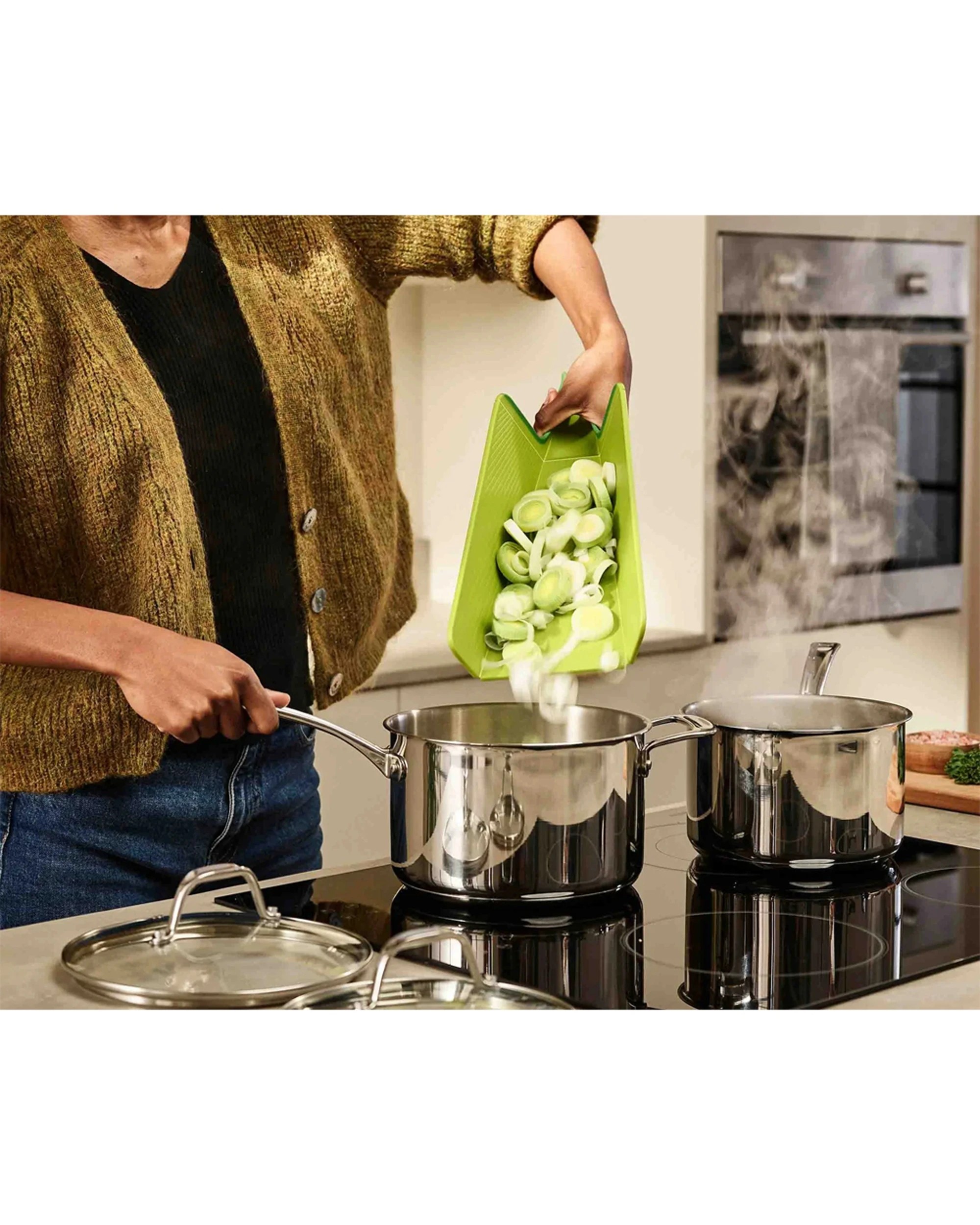 5 Joseph Joseph Chop2Pot Plus Large Folding Chopping Board - Green, 5 of 5