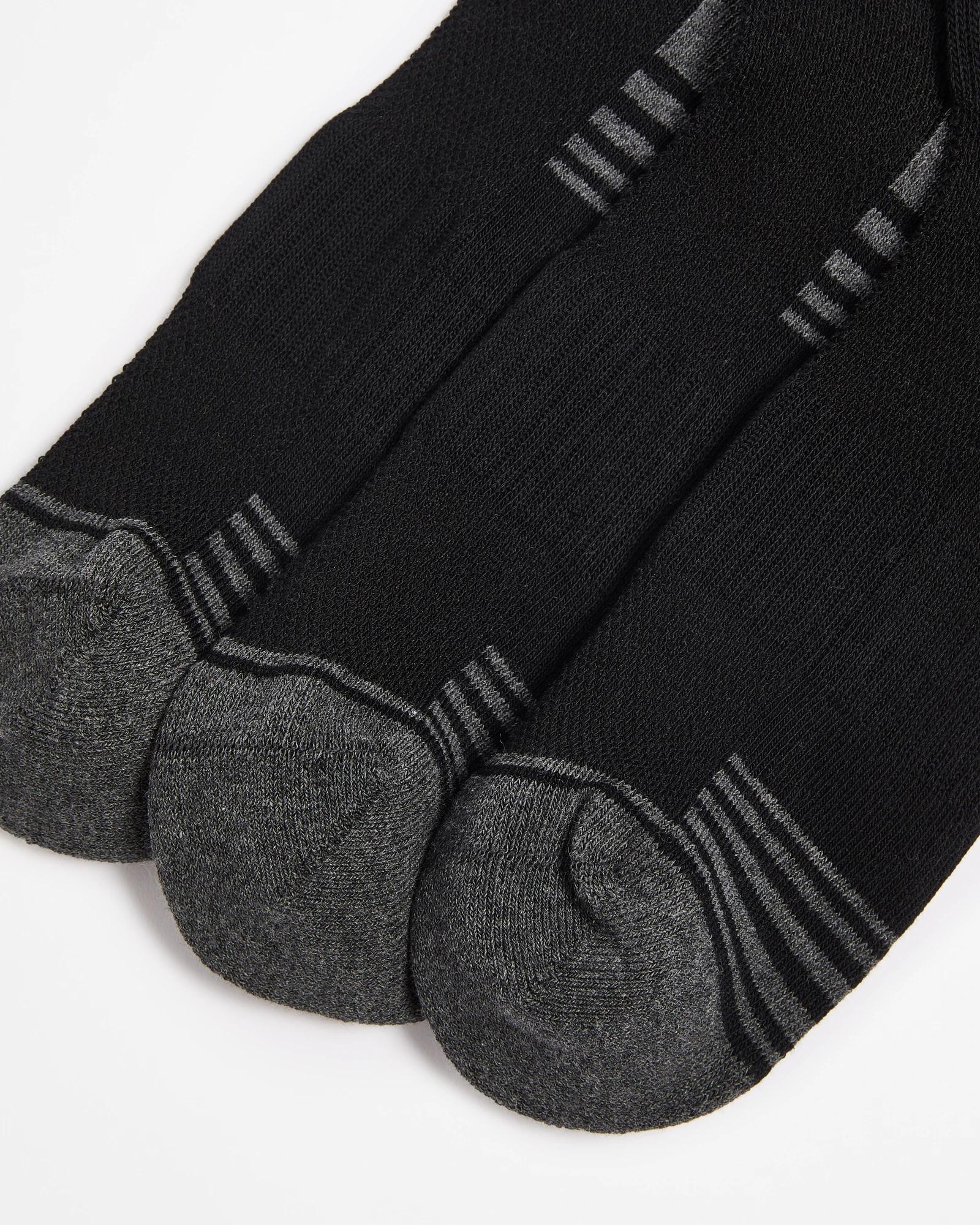 2 Australian Cotton Blend 3 Pack Sports Crew Socks - Maxx BLACK, 2 of 3