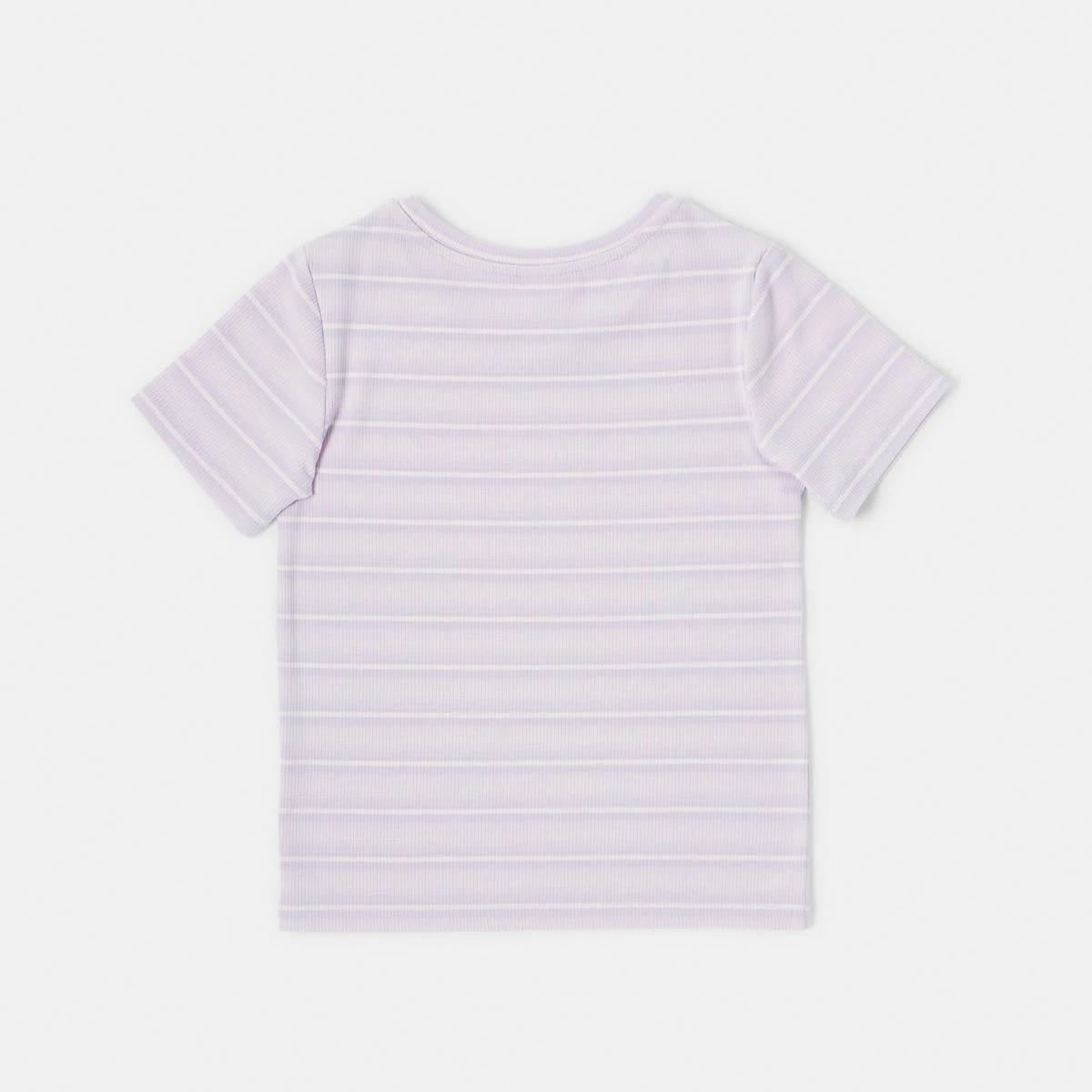 9 Short Sleeve Rib Top Pur Stripe, 9 of 9