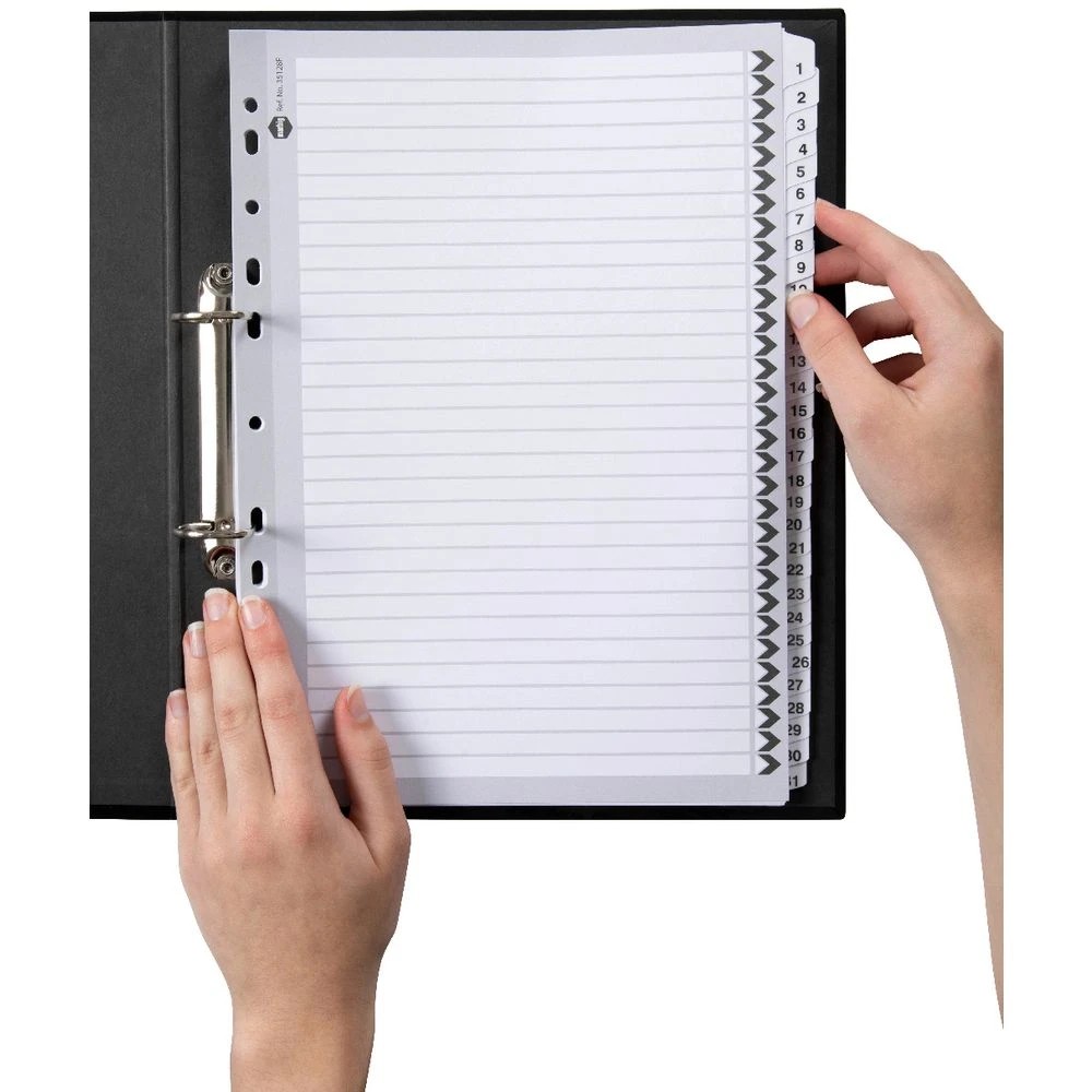 2 Marbig Reinforced A4 1-31 Tab Divider Black and White, 2 of 2