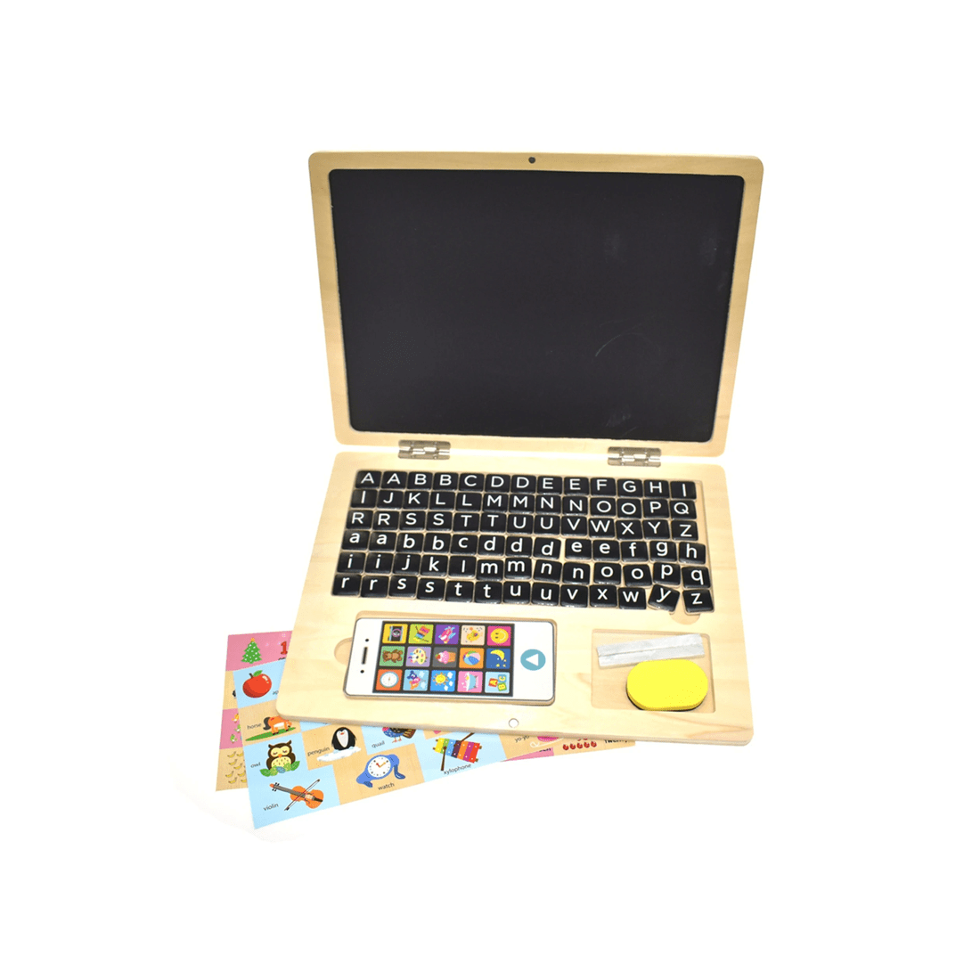 6 Kaper Kidz Magnetic Educational Visual Notebook Spelling Fun Wooden Learning Toy - Travel Friendly
 - Black, 6 of 9