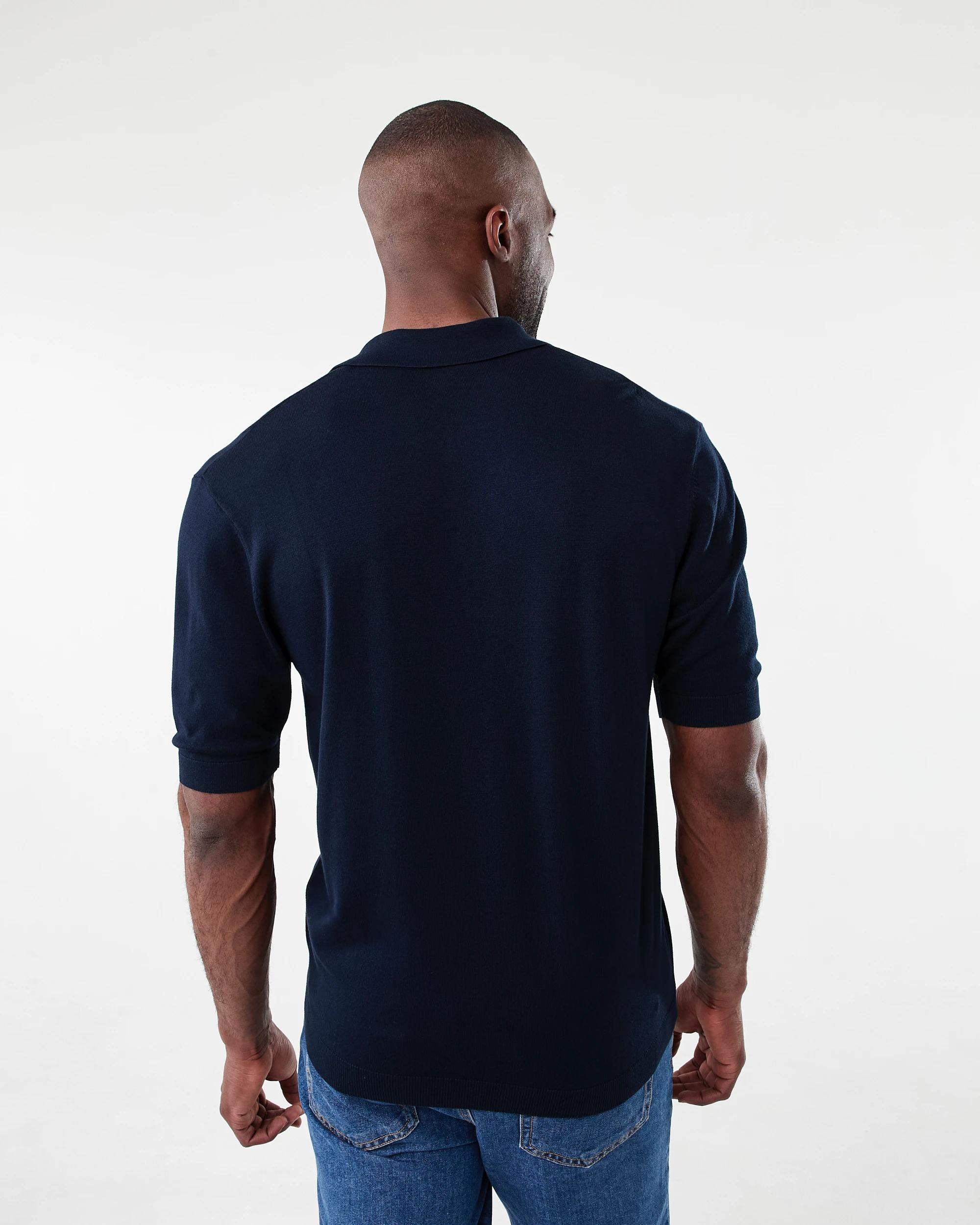 3 Button Up Knit Polo T-shirt Sky Cptn, 3 of 5