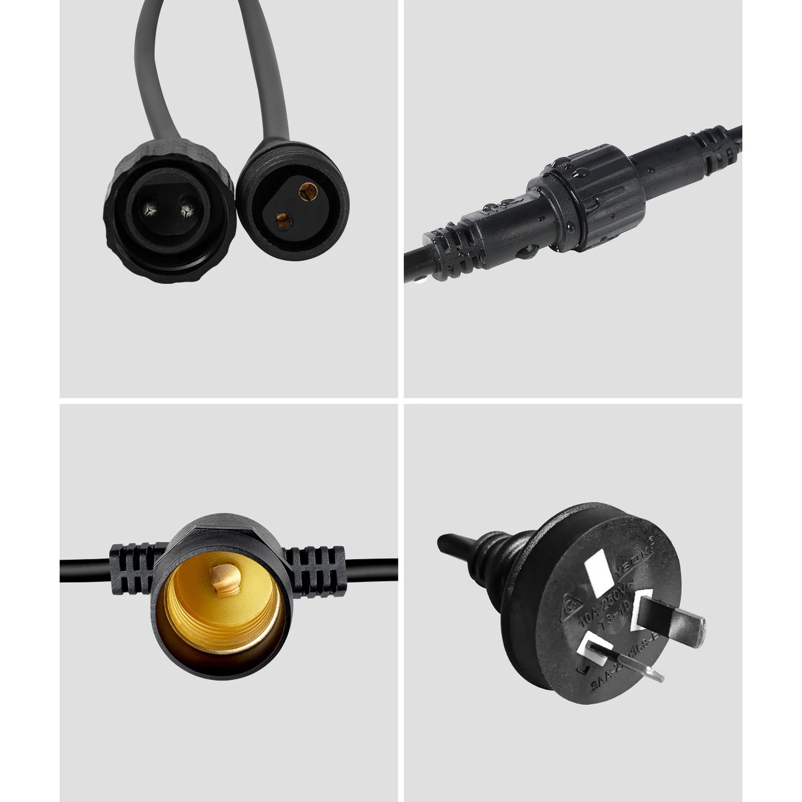 7 Mazam 50M LED Outdoor Festoon String Lights - Black, 7 of 10