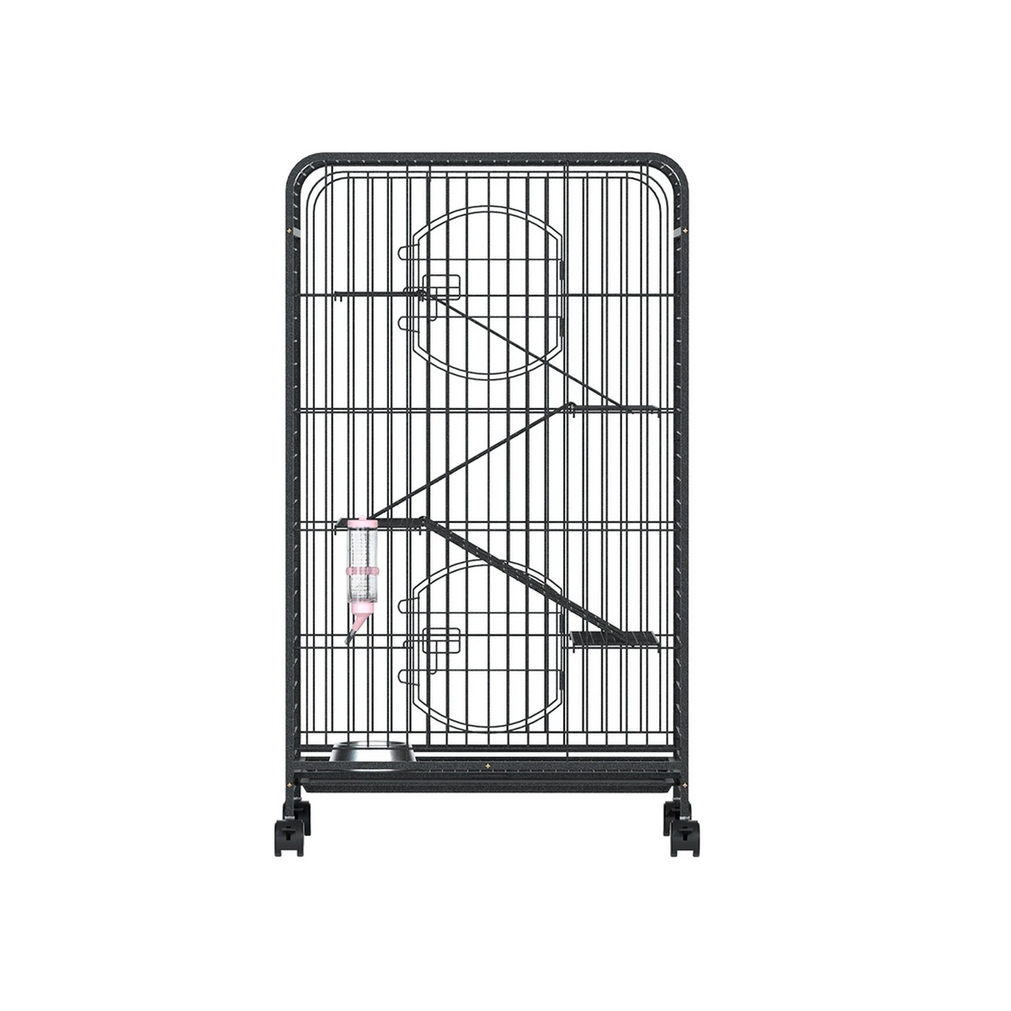 7 i.Pet Rabbit Cage Indoor Hutch Guinea Pig Bird Ferret Cat Hamster 110cm 4 - Black, 7 of 7