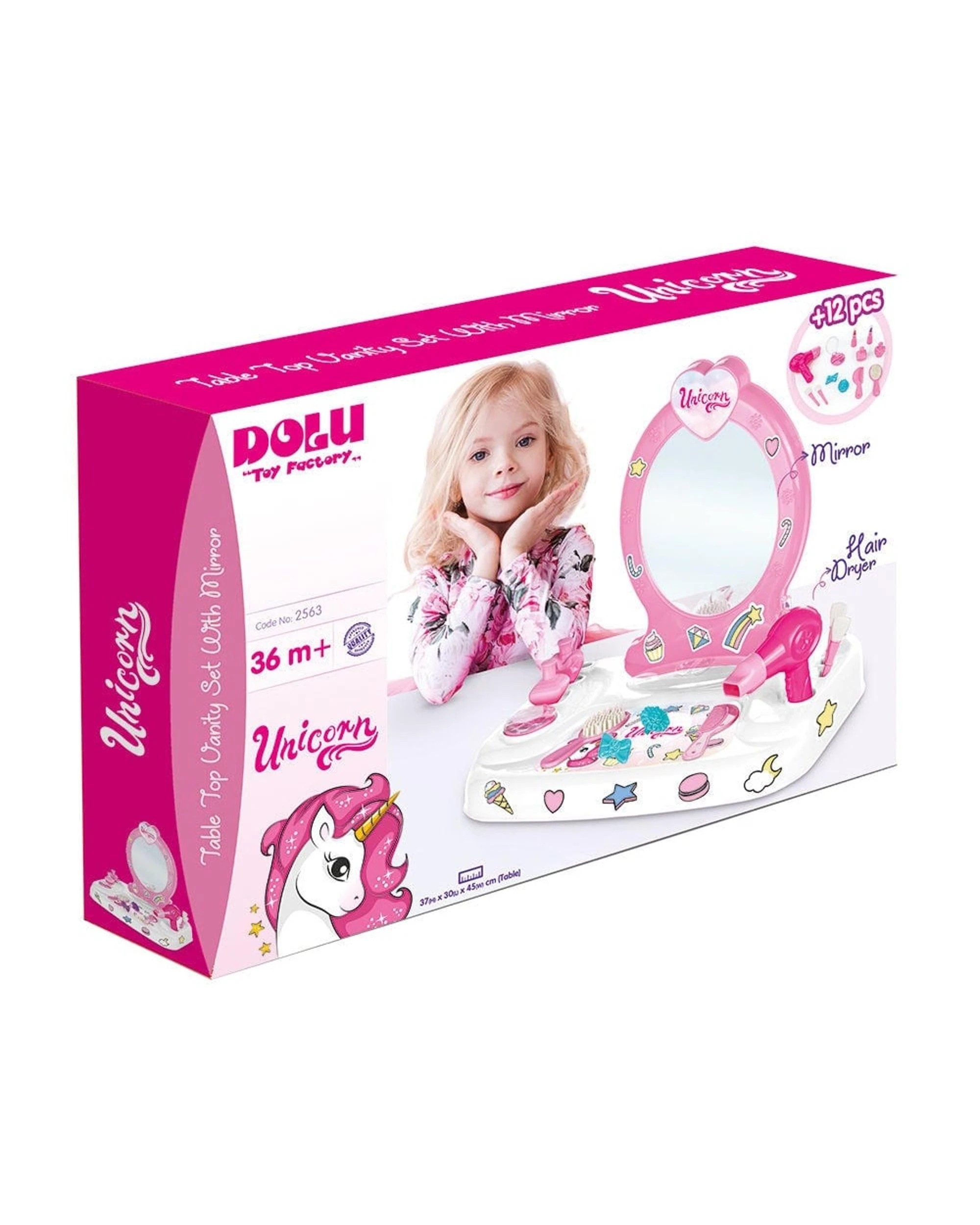 1 Dolu Unicorn Table Top Vanity Set with Mirror, 1 of 6