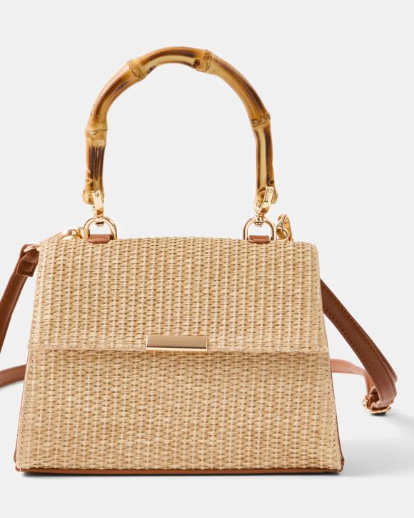 Bamboo Top Handle Crossbody Bag