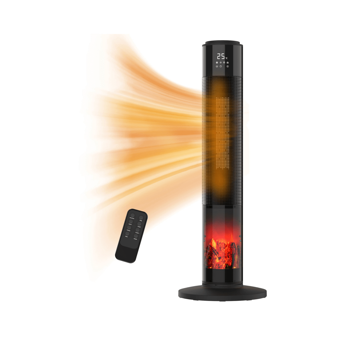 1 Advwin Ceramic Fan Heater With Flame Effect 2000w
 - Black, 1 of 7