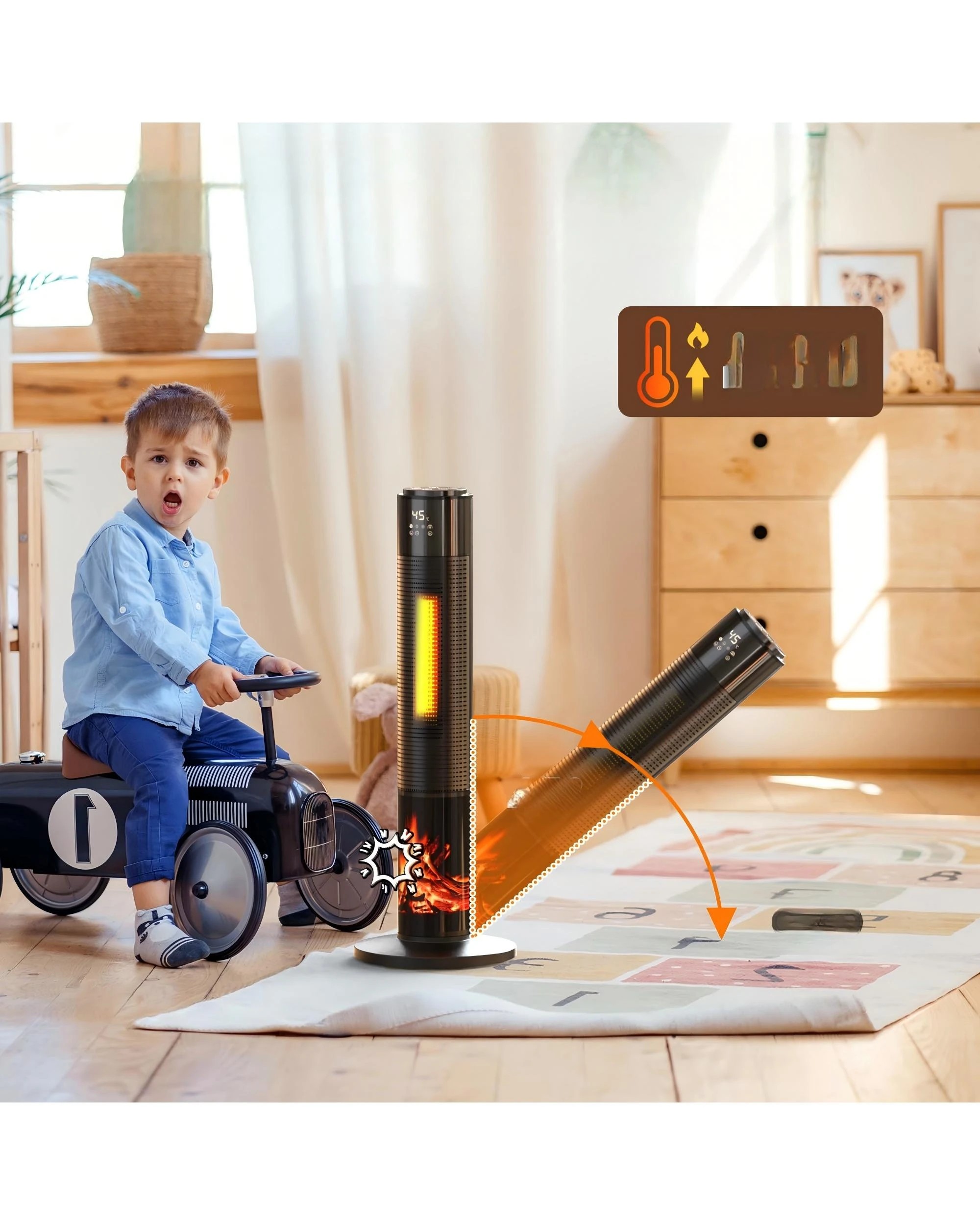 1 Advwin Ceramic Fan Heater With Flame Effect 2000w
 - Black, 1 of 7