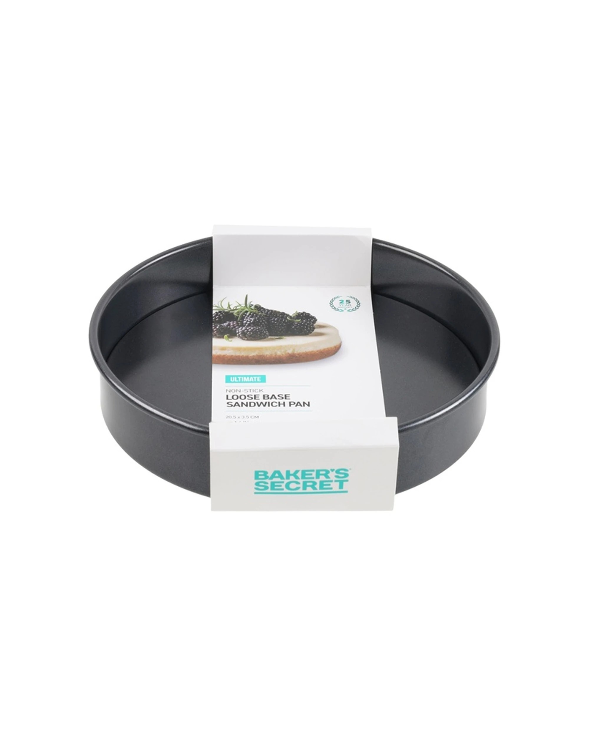 3 Bakers Secret Ultimate Non-Stick Loose Base Round Sandwich Pan 20.5cm - Black, 3 of 4