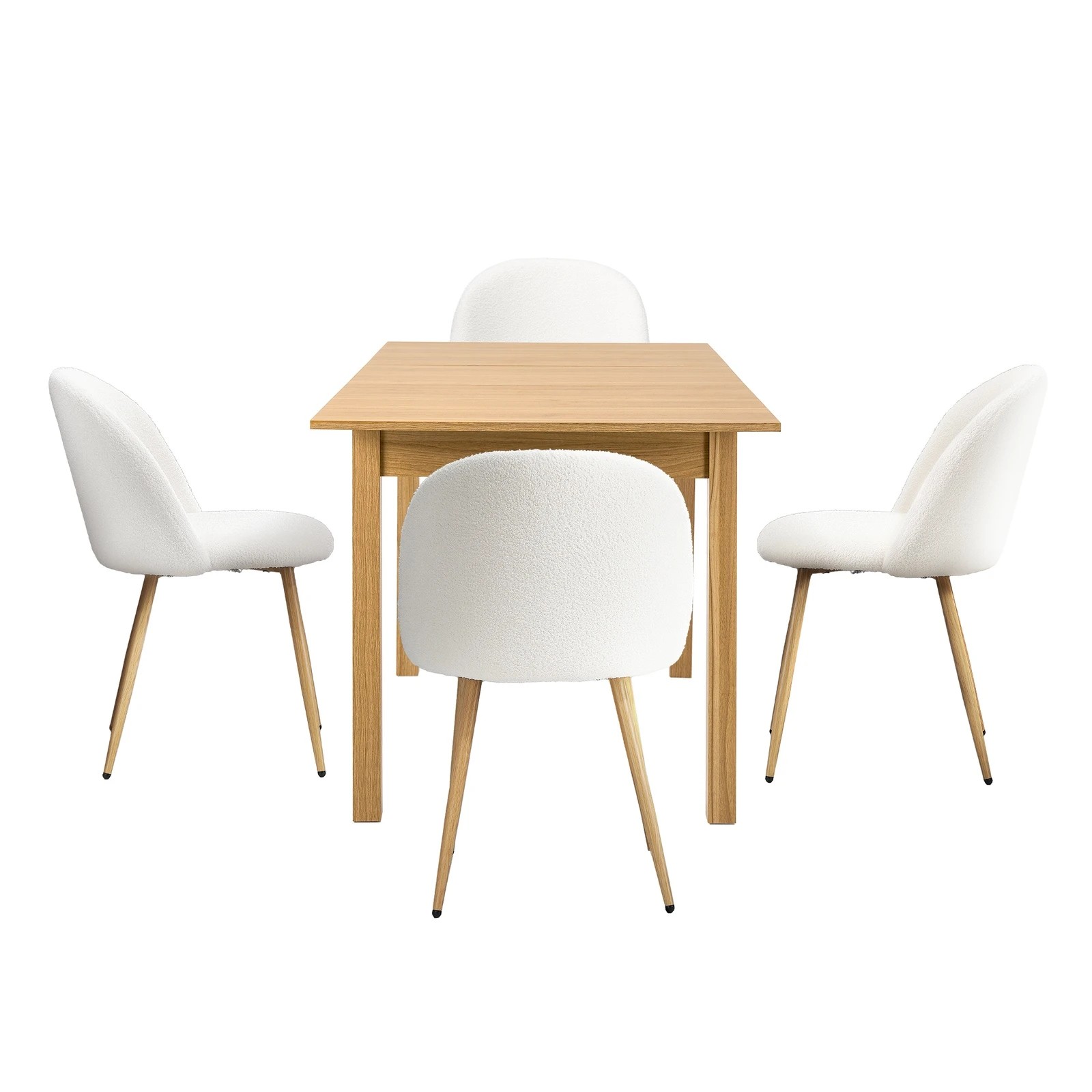9 Oikiture 5pc Extendable Dining Table and Chairs Kitchen Dining Set - Natural, 9 of 9