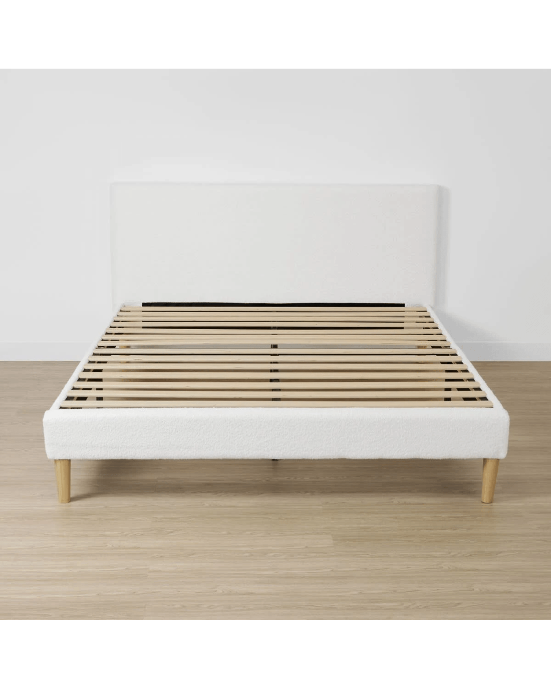 1 Queen Bed Boucle Bed Frame, 1 of 7