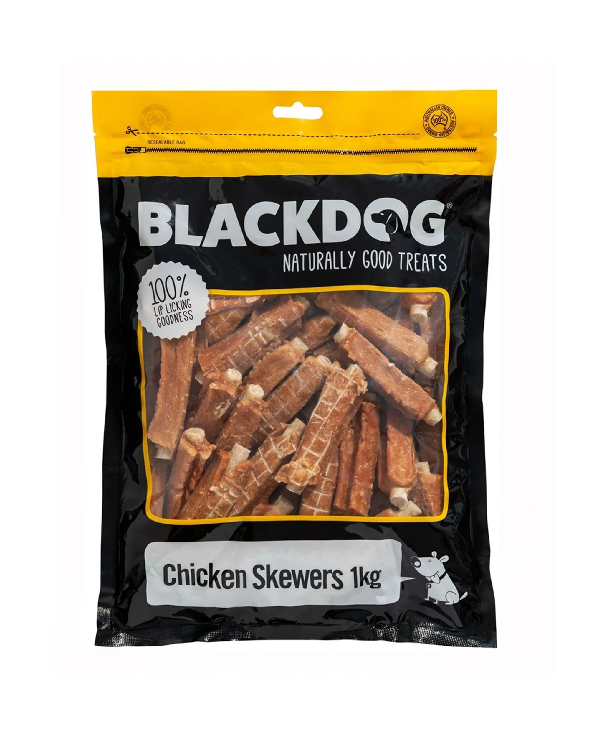 1 Blackdog Chicken Skewers Dog Treats High Protein Promotes Dental Health 1kg - Brown, 1 of 3