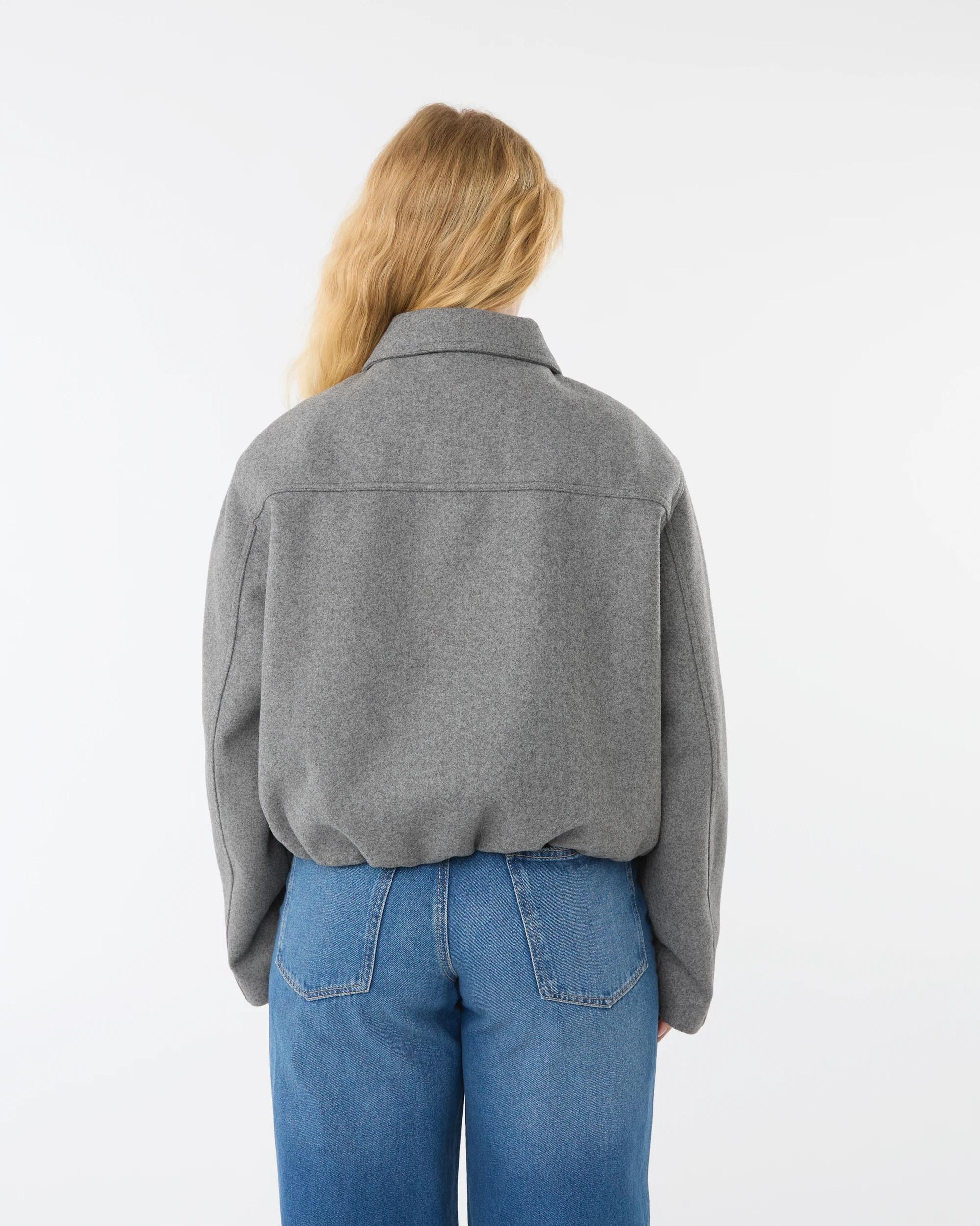 6 Bubble Hem Bomber Jacket Grey Marle, 6 of 9