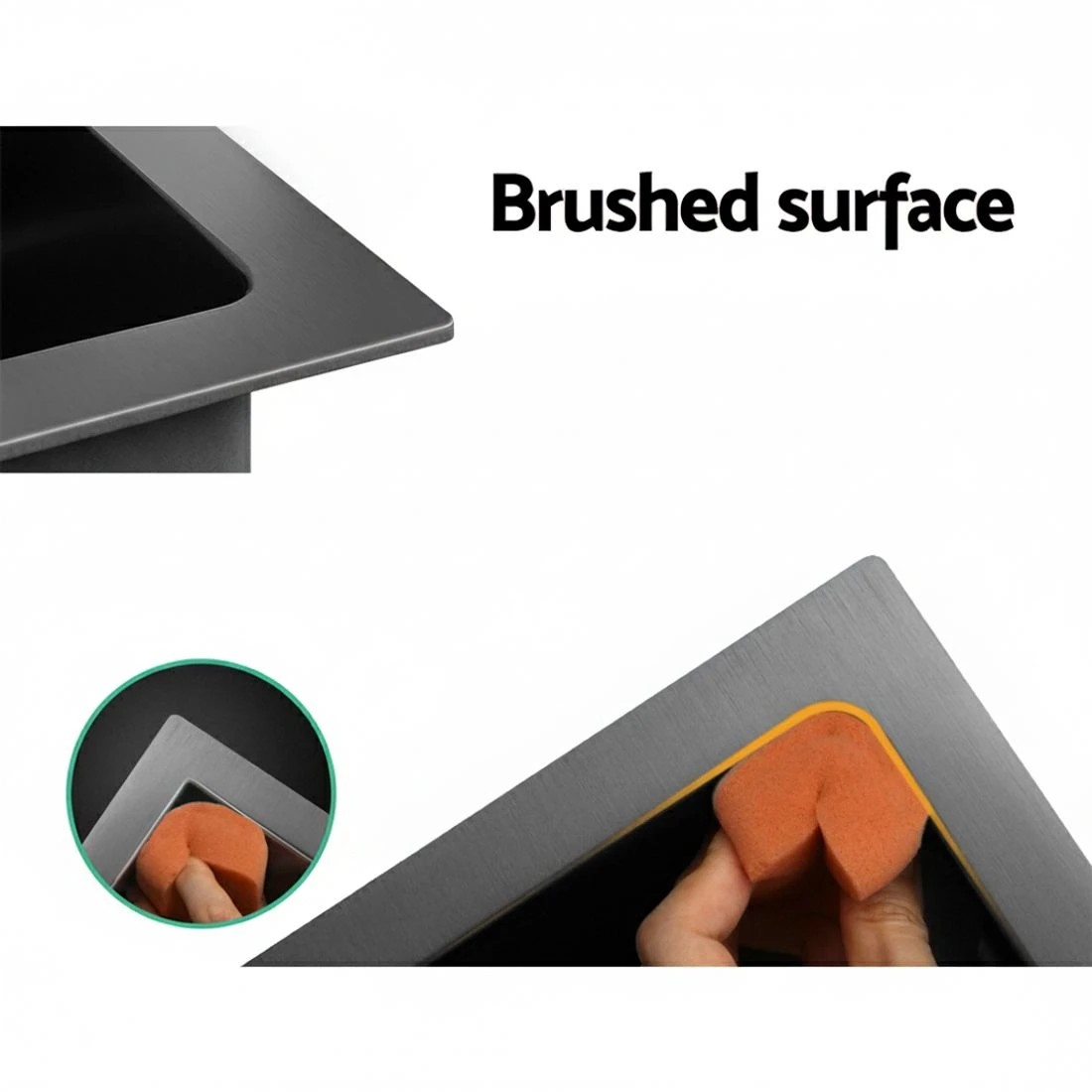 4 Cefito Kitchen Sink 75X45CM Stainless Steel Basin Single Bowl Drain Part - Black, 4 of 4