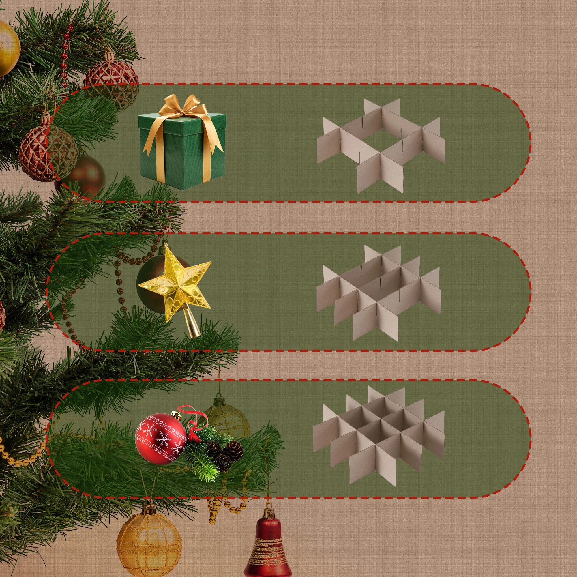 7 Jingle Jollys Christmas Baubles Storage Box 128 Slots Decor Ornaments Container - Green, 7 of 8