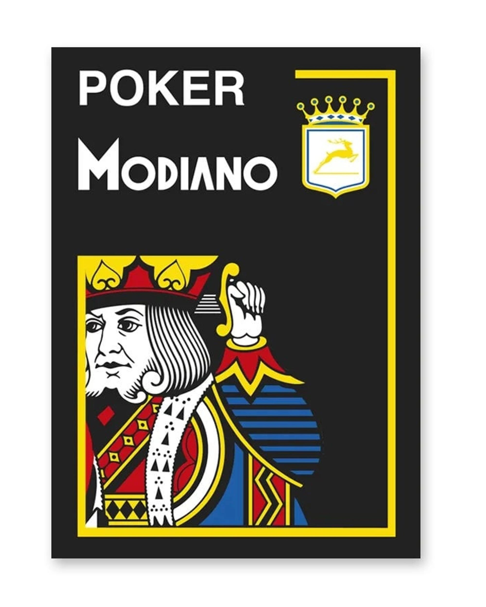 1 Modiano Poker 100% Plastic 4 Index Jumbo Black Cards - Black, 1 of 4