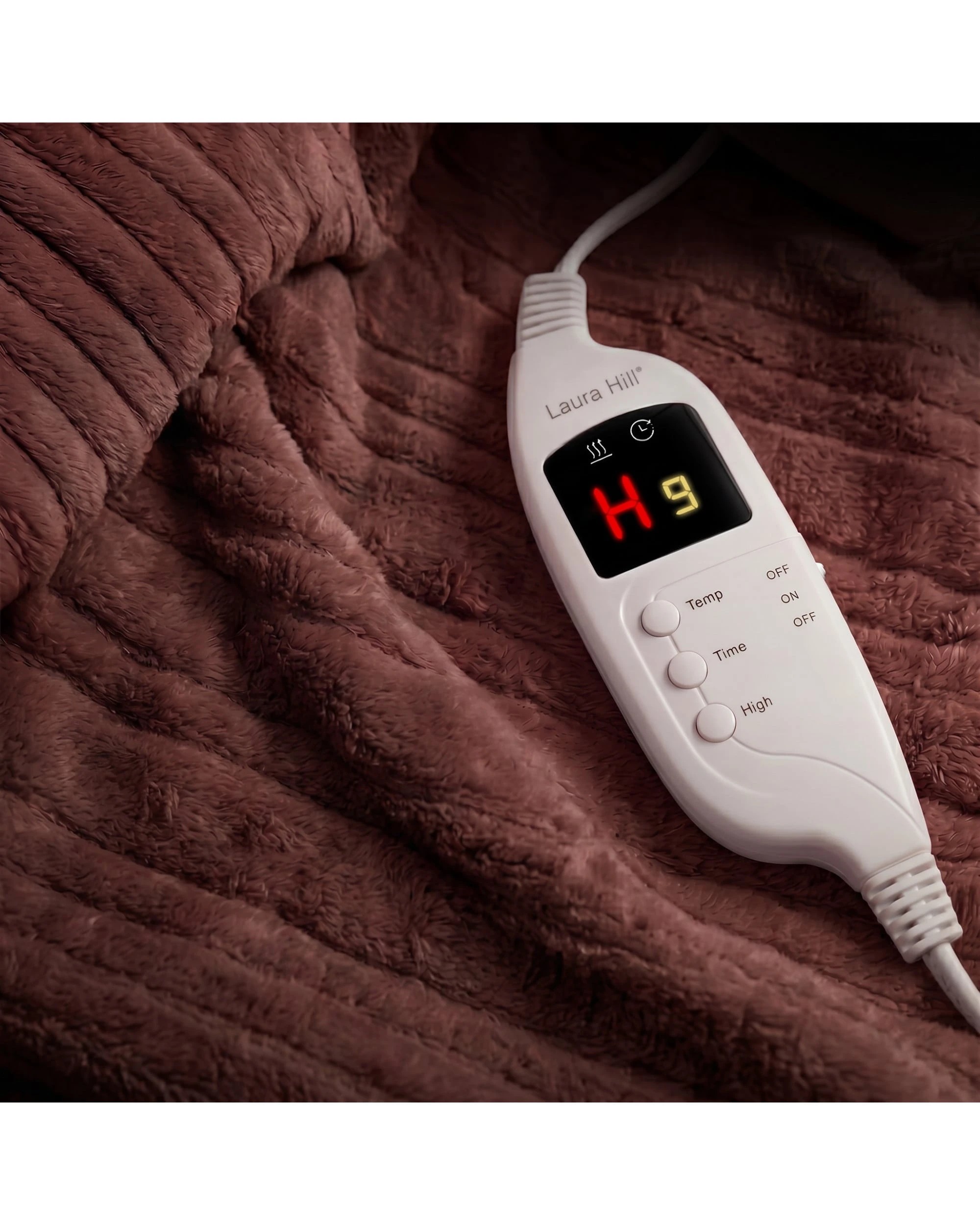 2 Laura Hill Electric Heated Blanket Throw Soft Coral Fleece 9 Heat Settings Machine Washable - Brown, 2 of 8