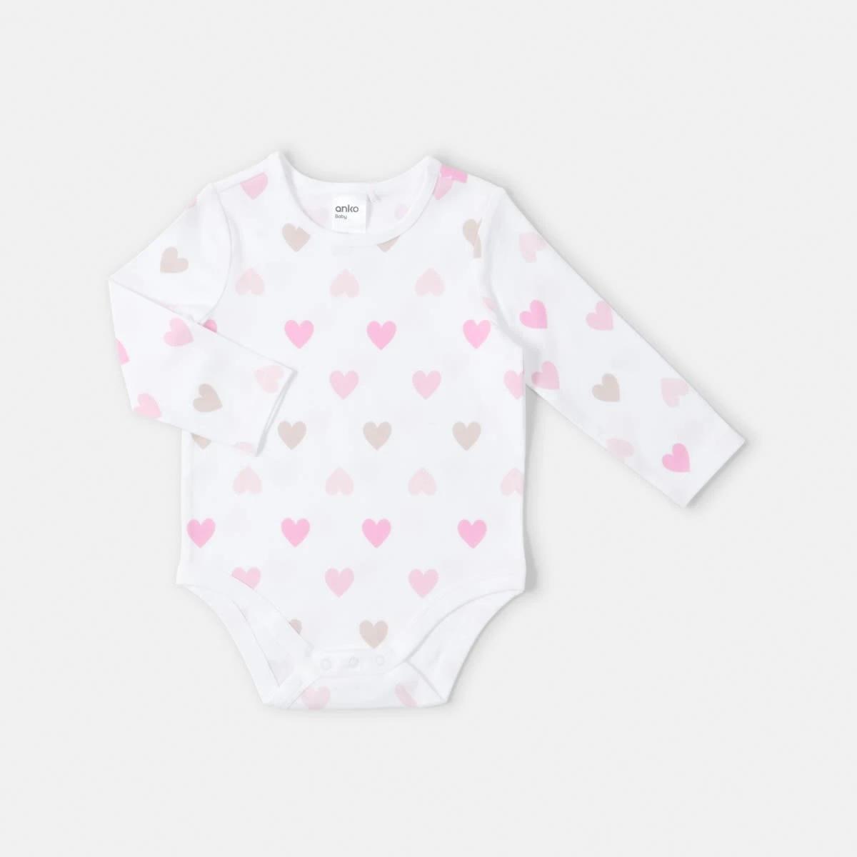 5 3 Pack Bodysuits Pink Hrt, 5 of 8